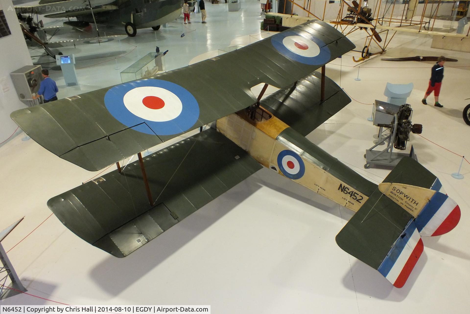 N6452, 1979 Sopwith Pup Replica C/N 6452, at the FAA Museum, Yeovilton