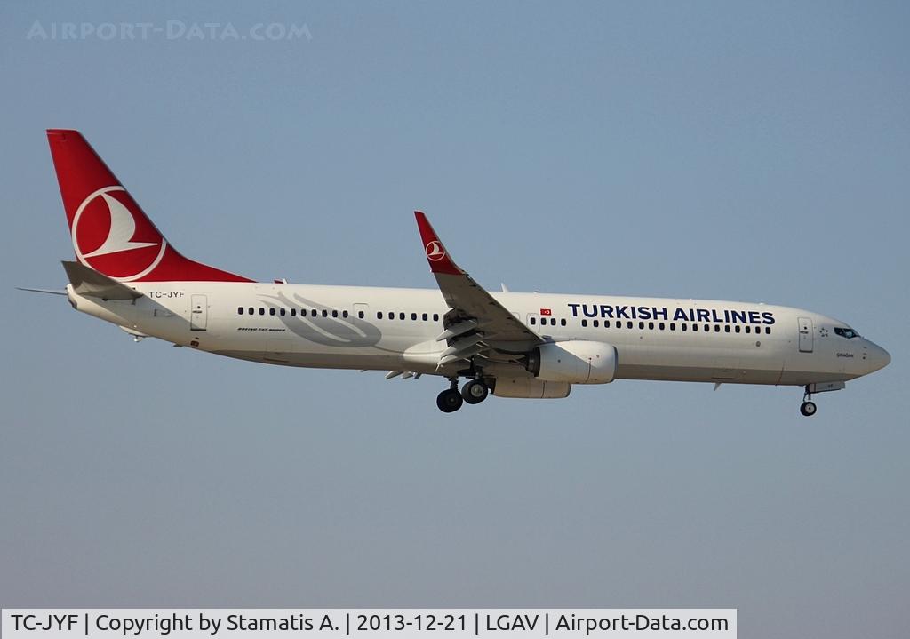 TC-JYF, 2012 Boeing 737-9F2/ER C/N 40982, Landing on 03L