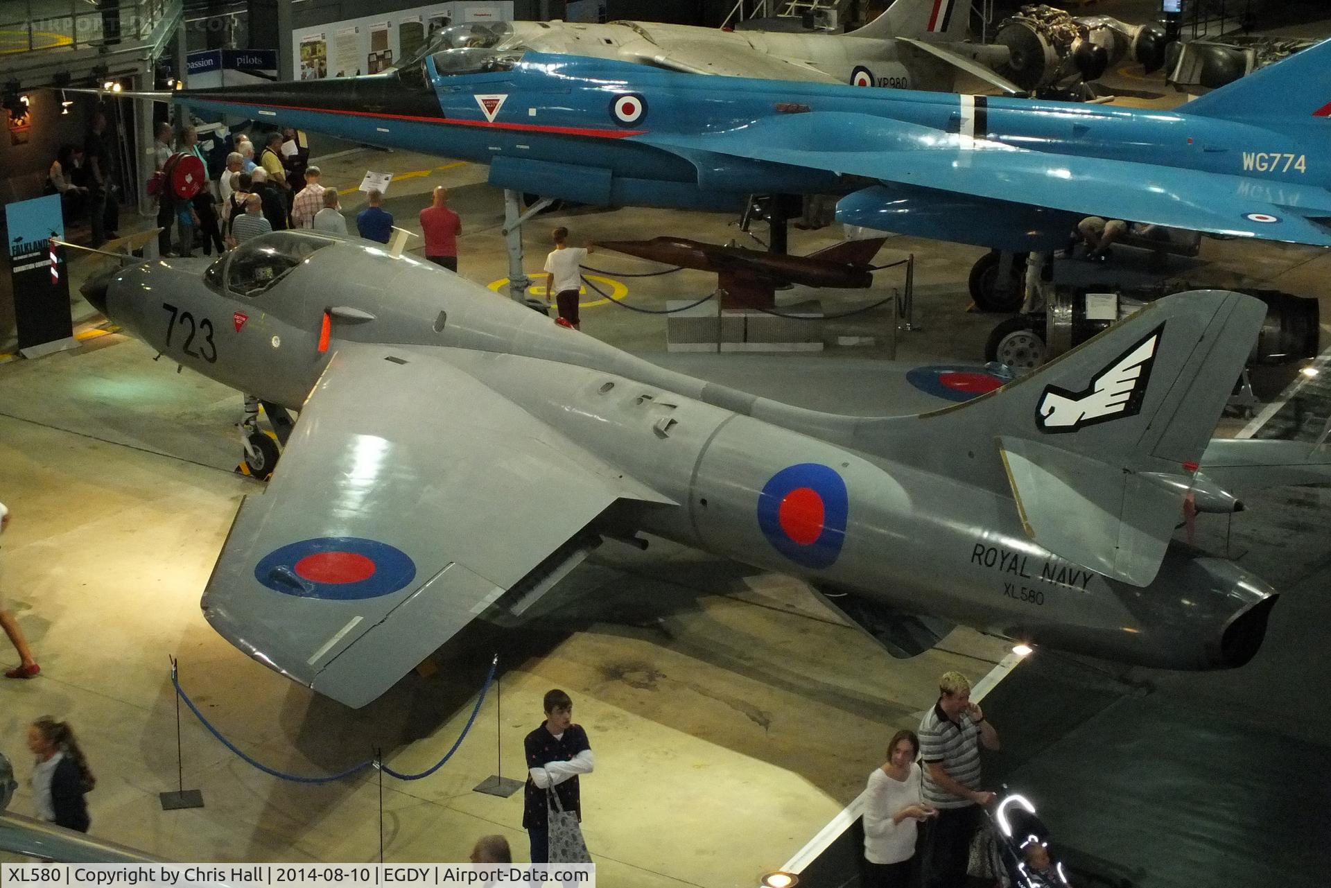 XL580, 1958 Hawker Hunter T.8M C/N 41H-693730, at the FAA Museum, Yeovilton