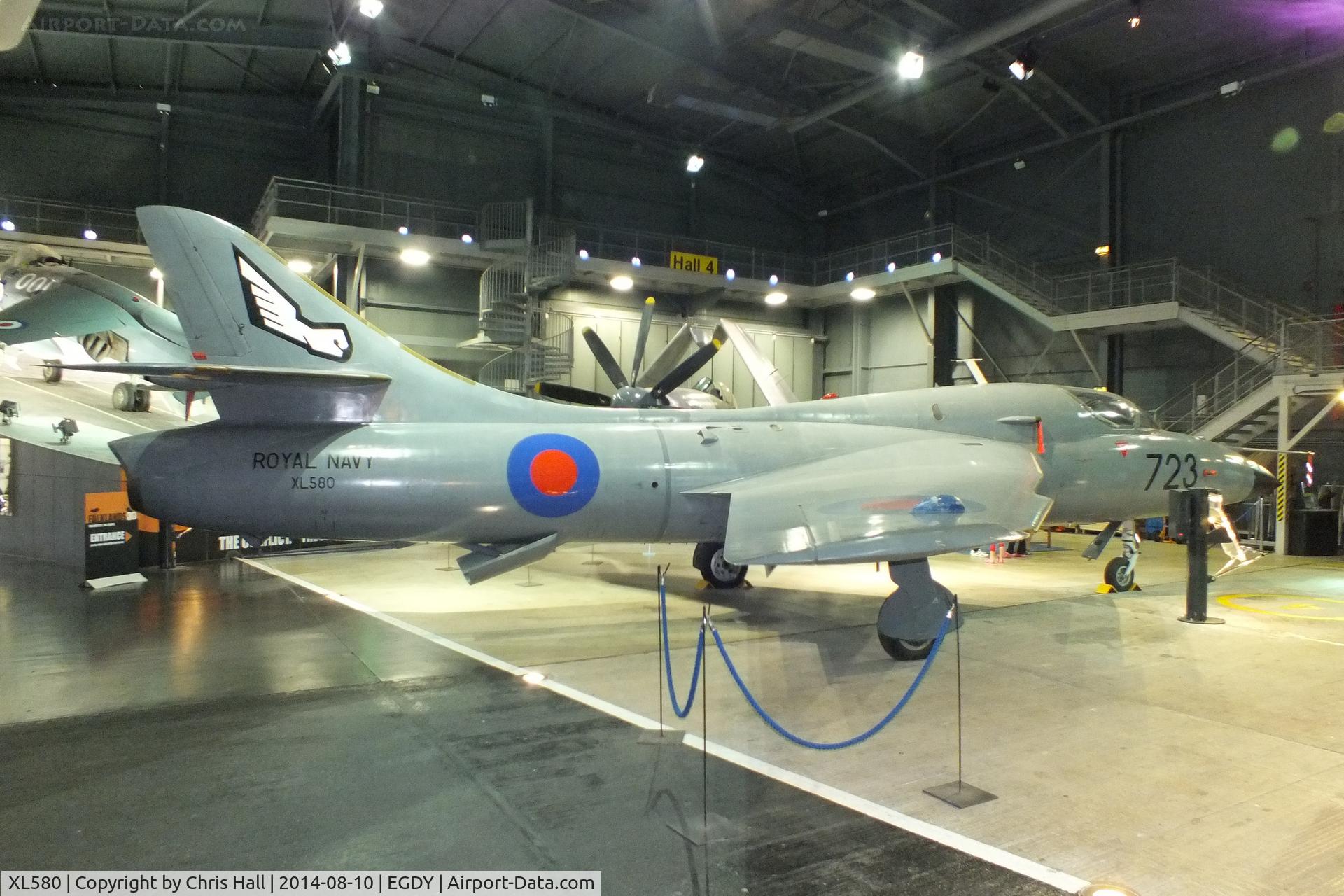 XL580, 1958 Hawker Hunter T.8M C/N 41H-693730, at the FAA Museum, Yeovilton
