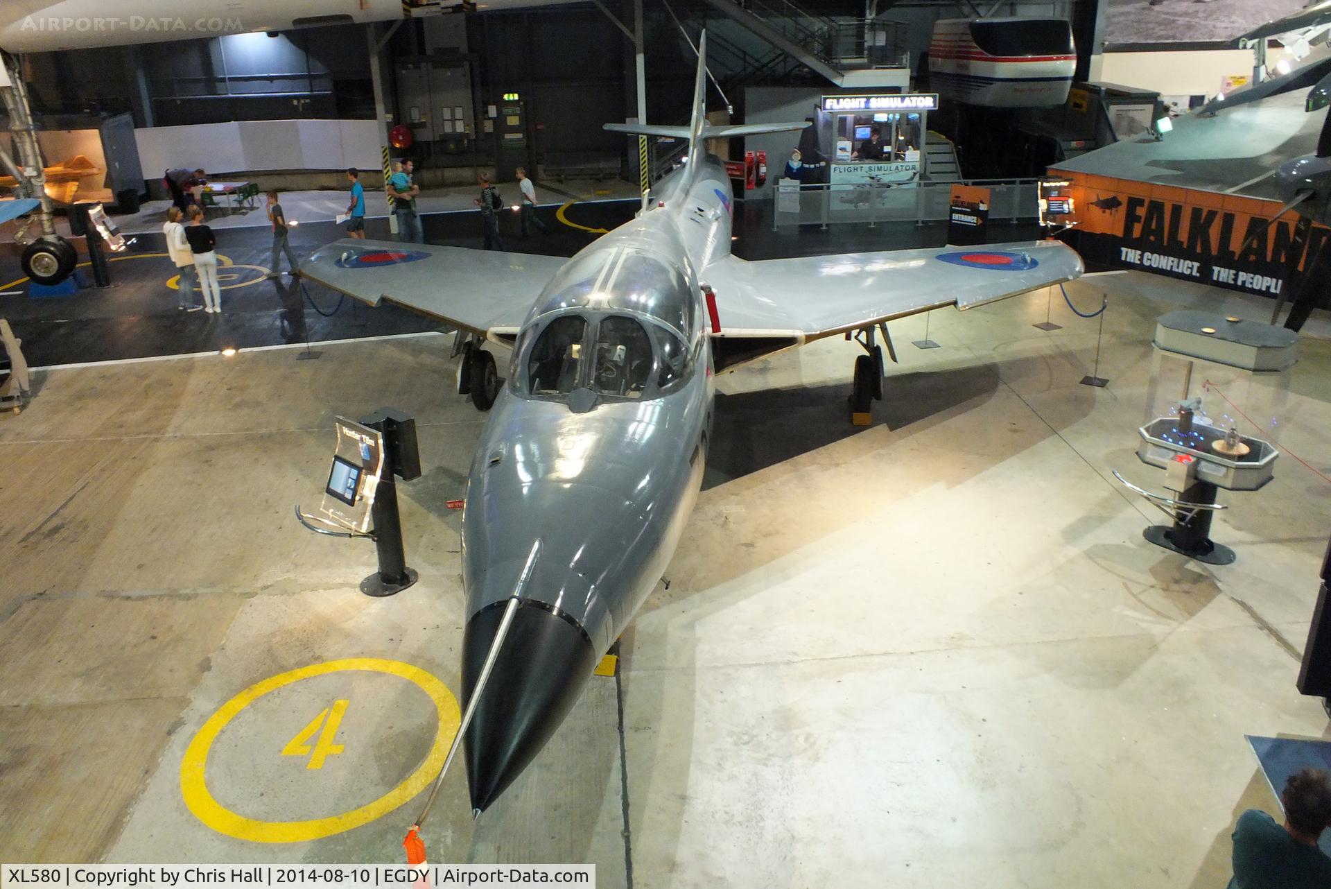 XL580, 1958 Hawker Hunter T.8M C/N 41H-693730, at the FAA Museum, Yeovilton