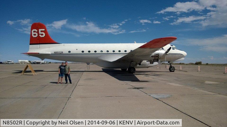 N8502R, 1981 Douglas C-54E Skymaster (DC-4) C/N 27367, On storage at Wendover Airfield, Wendover, Utah.  Was on display for the http://www.wendoverairbase.com/airshow  airshow, 06, SEP, 2014.