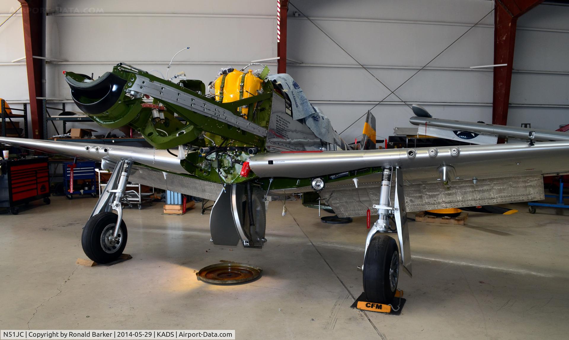 N51JC, 1944 North American P-51D Mustang C/N 122-38798, Mustang undergoing repairs Cavanaugh Flight Museum Addison, TX