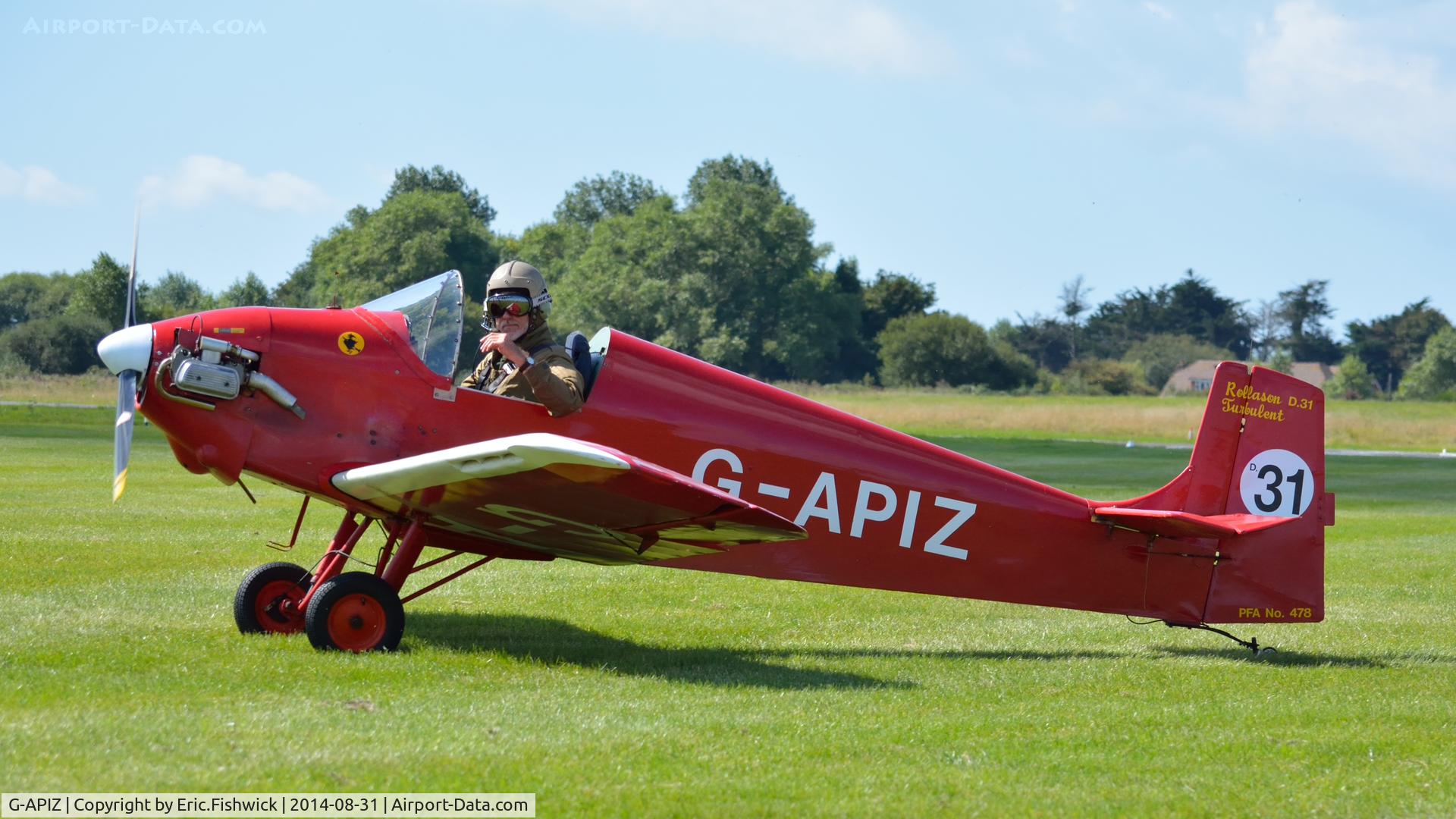 G-APIZ, 1958 Rollason Druine D.31 Turbulent C/N PFA 478, 1. G-APIZ (The Tiger Club Turbulent Display Team) after great Barnstorming routine at the superb 25th Anniversary RAFA Shoreham Airshow.