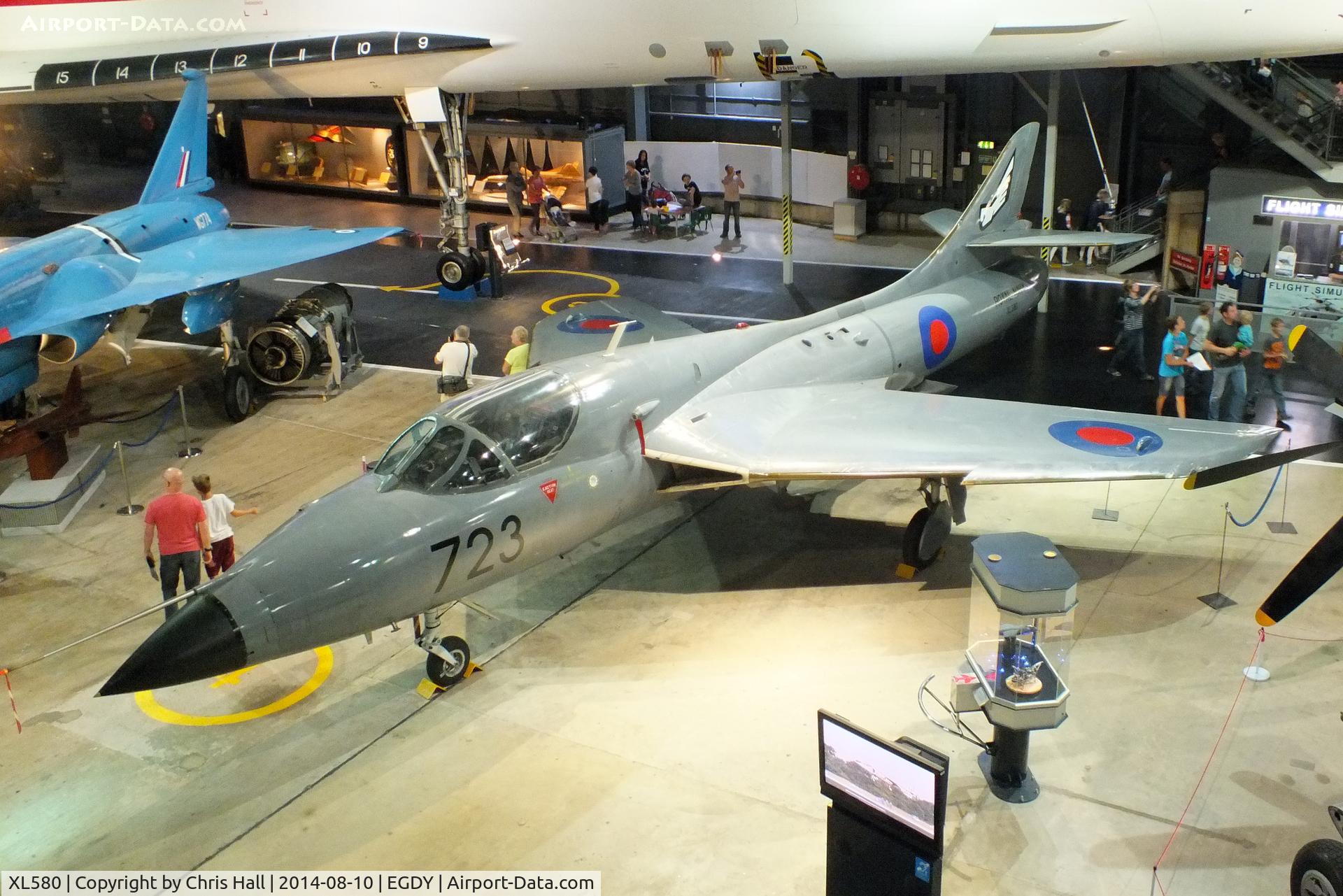 XL580, 1958 Hawker Hunter T.8M C/N 41H-693730, at the FAA Museum, Yeovilton