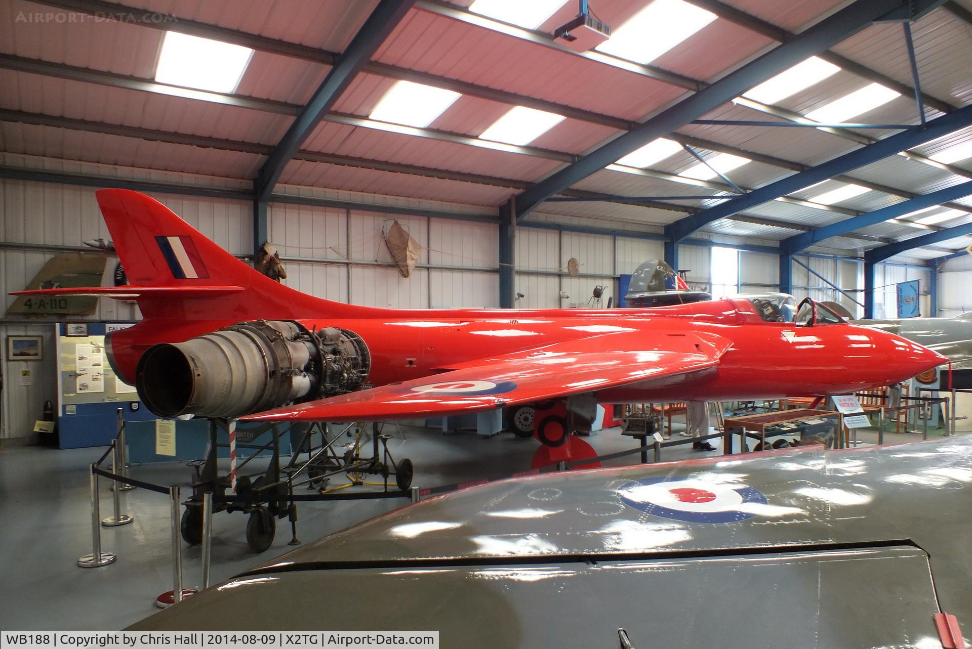 WB188, 1951 Hawker Hunter F.3 C/N 41H/665401, at the Tangmere Military Aviation Museum
