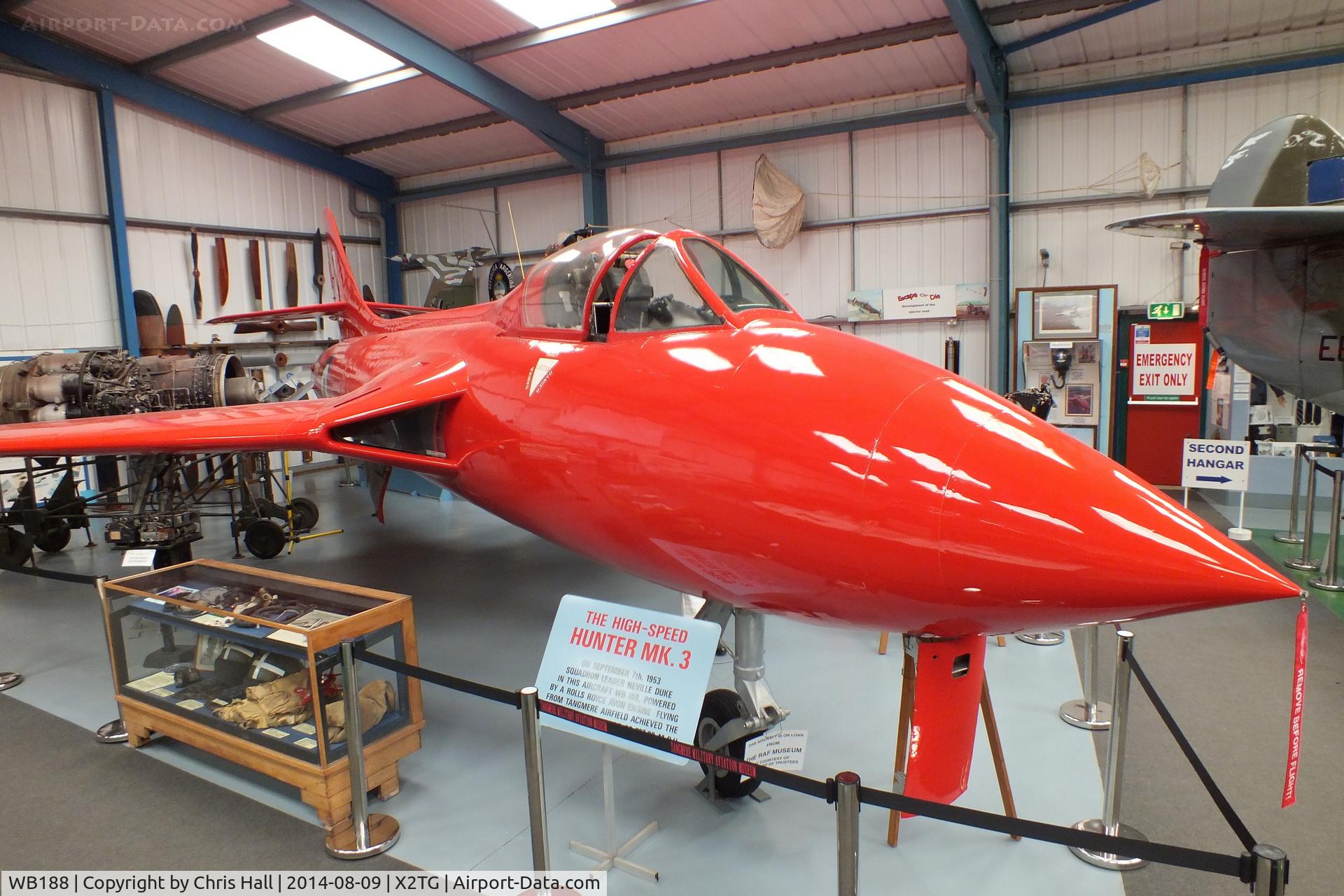WB188, 1951 Hawker Hunter F.3 C/N 41H/665401, at the Tangmere Military Aviation Museum