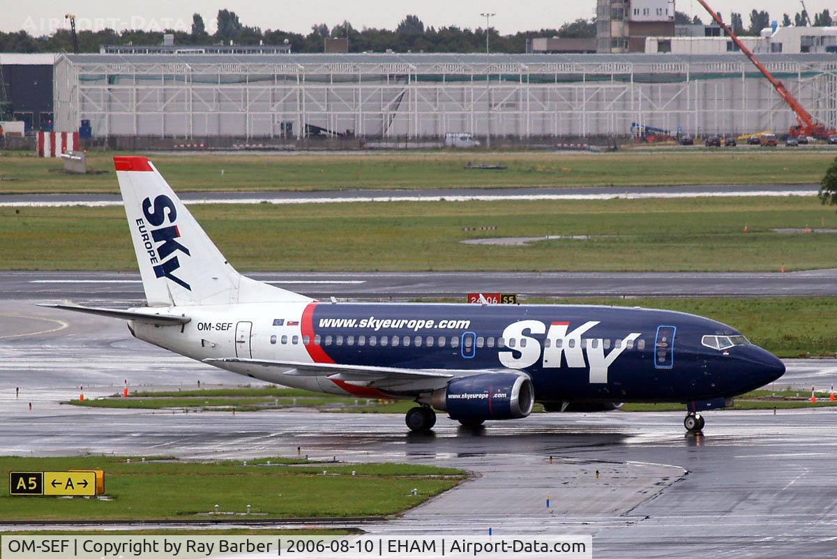 OM-SEF, 1992 Boeing 737-5Y0 C/N 25185, Boeing 737-5Y0 [25185] (SkyEurope Airlines) Amsterdam-Schiphol~PH 10/08/2006