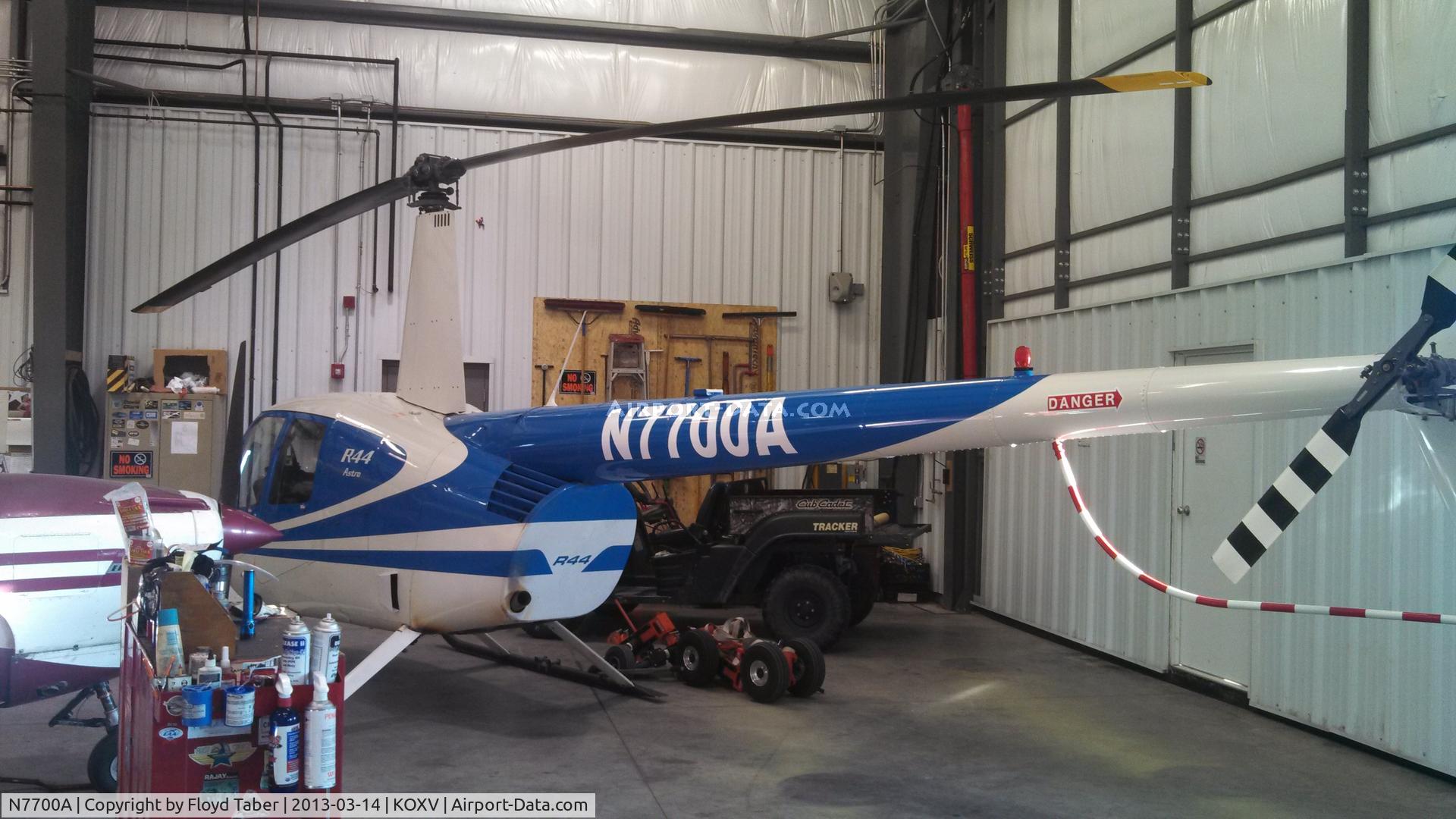 N7700A, 1998 Robinson R44 Astro C/N 0438, Repairs being made at the Robinson Authorized Service Center