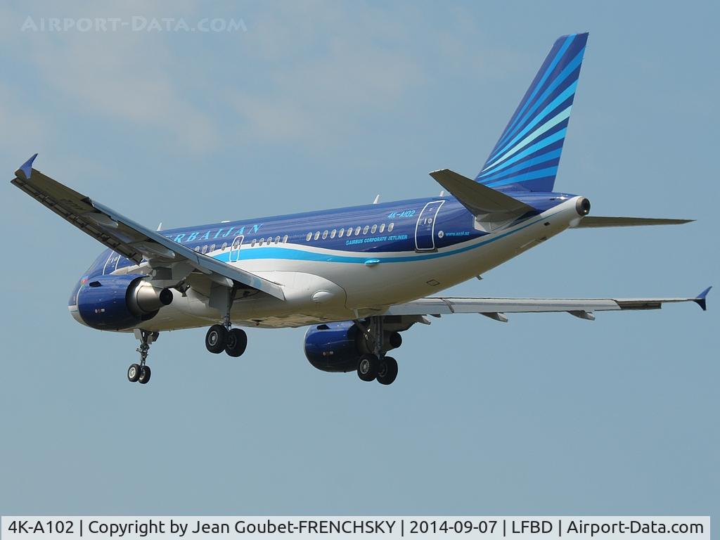 4K-A102, 2005 Airbus ACJ319 (A319-115/CJ) C/N 2487, AZAL landing 23 from Bakou to Sabena Technics