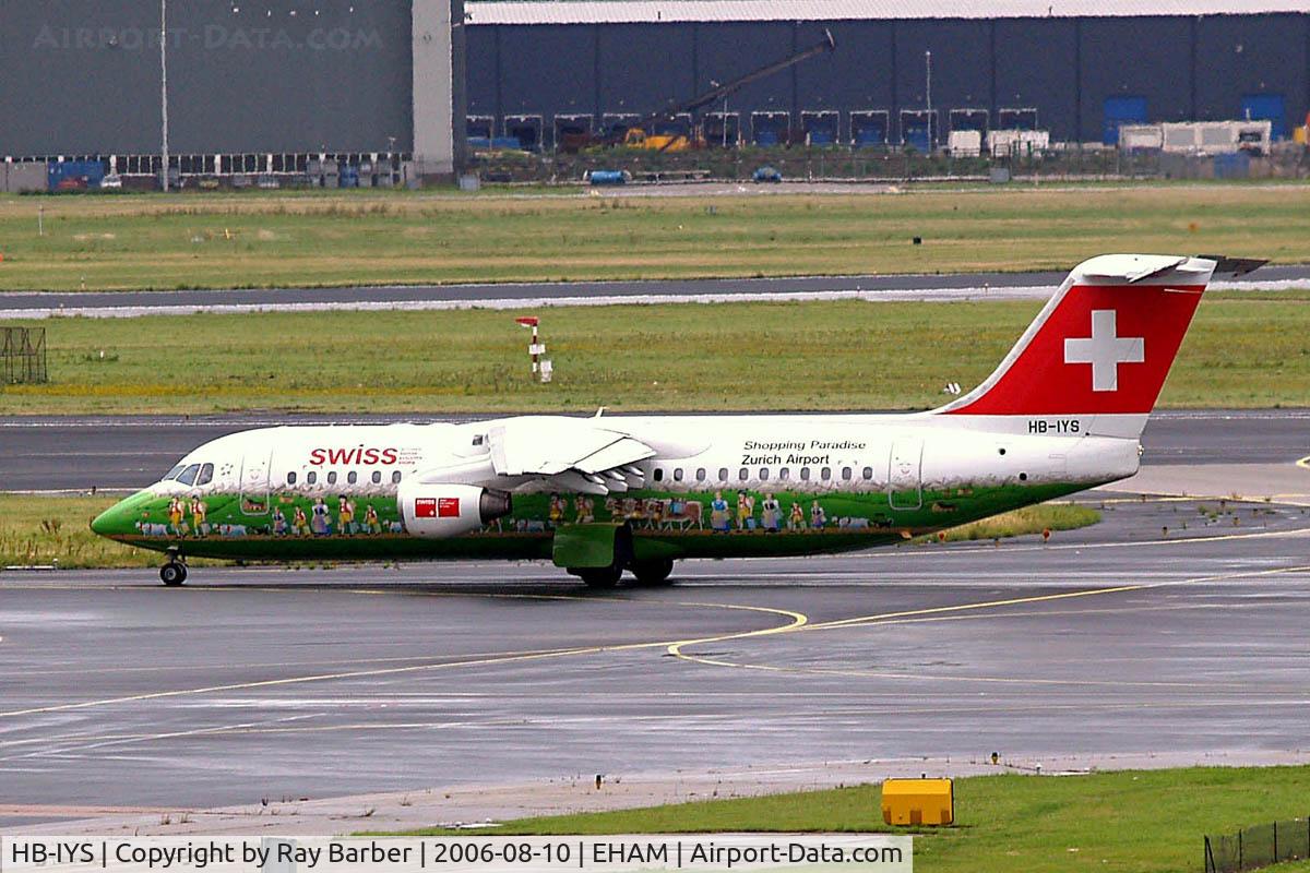 HB-IYS, 2001 British Aerospace Avro 146-RJ100 C/N E3381, British Aerospace BAe 146 RJ100 [E3381] (Swiss European Air Lines) Amsterdam-Schiphol~PH 10/08/2006