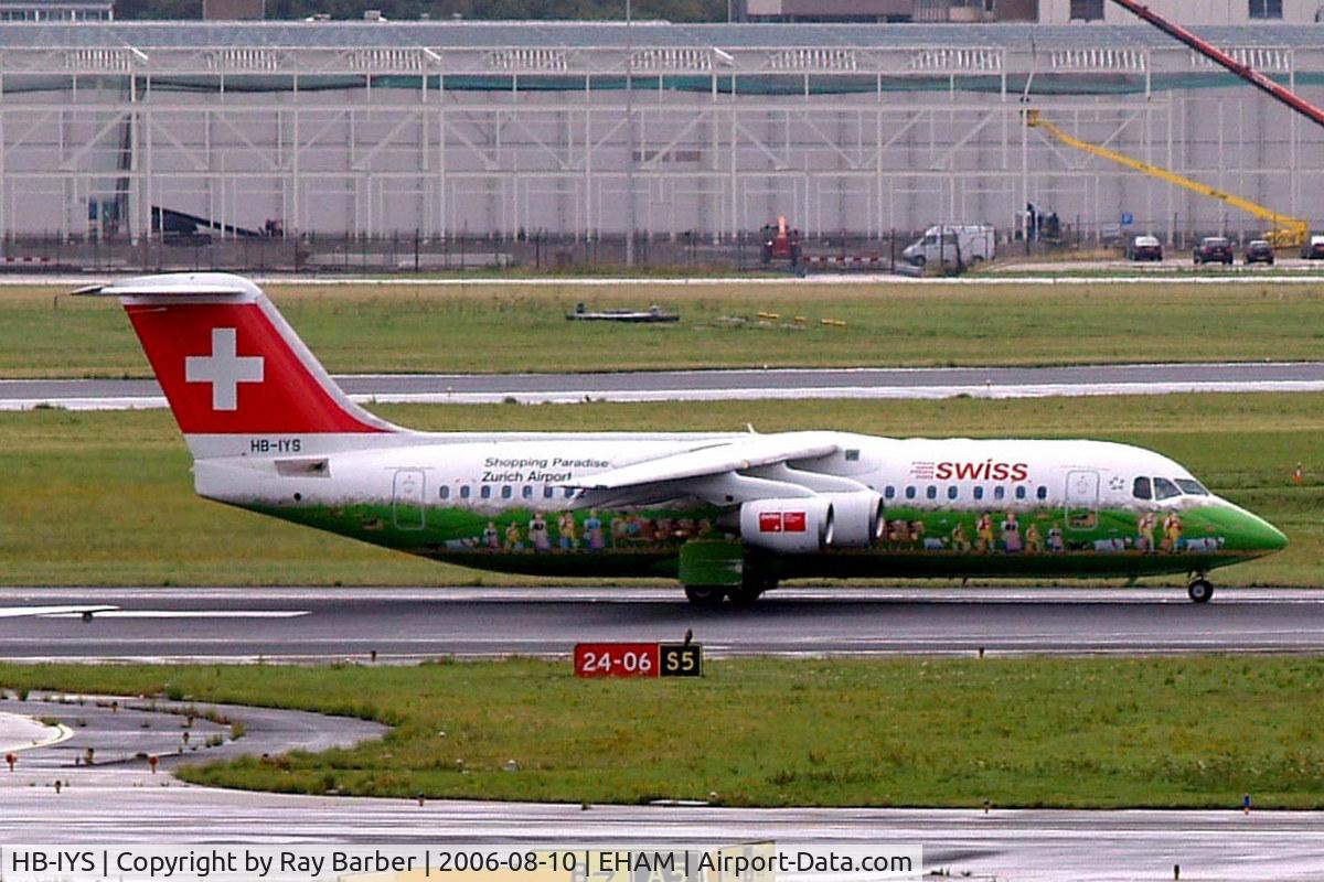HB-IYS, 2001 British Aerospace Avro 146-RJ100 C/N E3381, British Aerospace BAe 146 RJ100 [E3381] (Swiss European Air Lines) Amsterdam-Schiphol~PH 10/08/2006