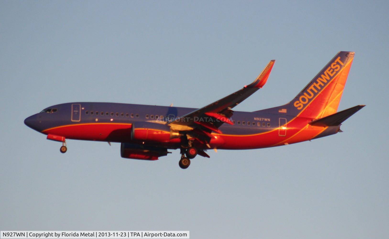 N927WN, 2008 Boeing 737-7H4 C/N 36889, Southwest 737-700