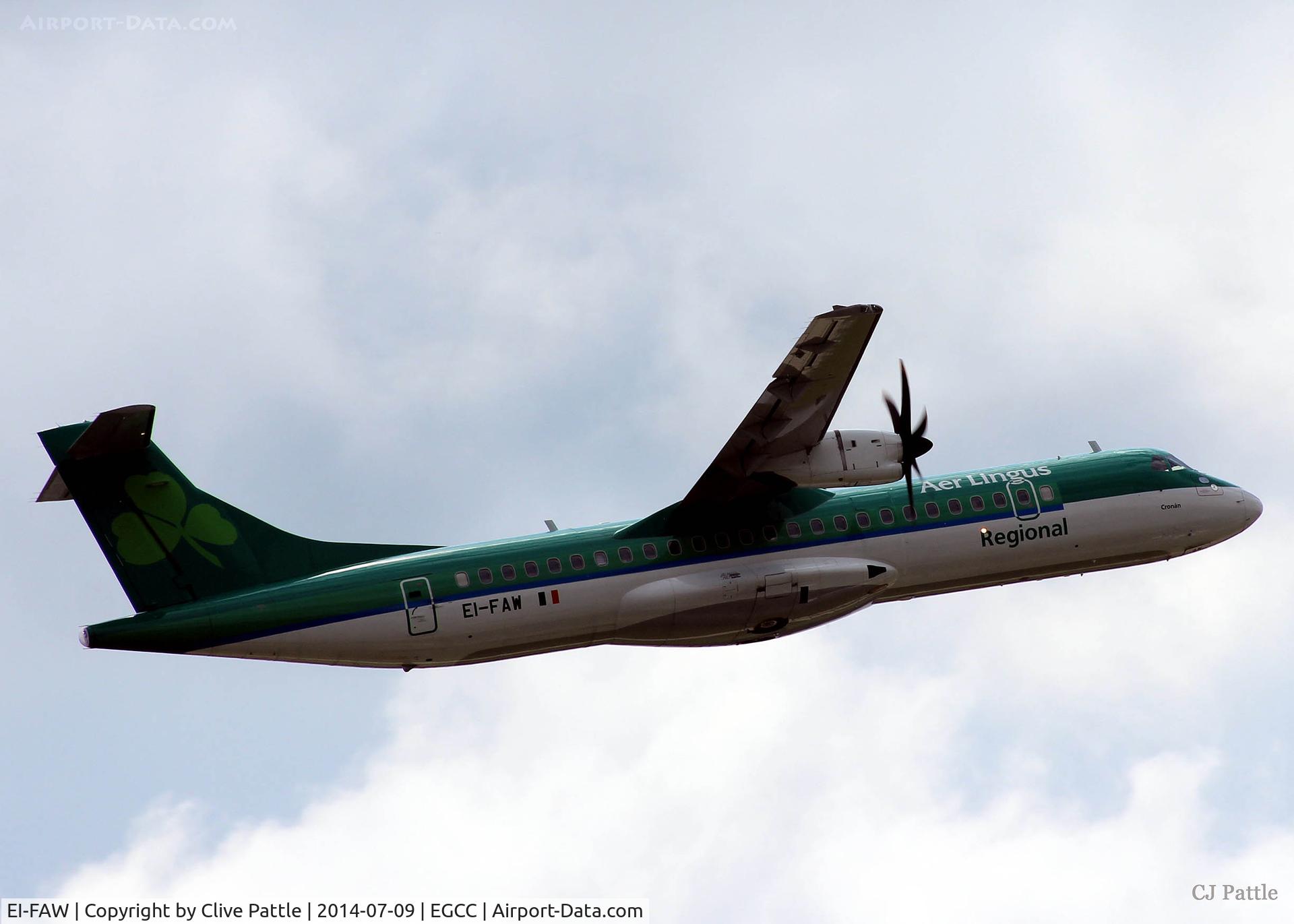 EI-FAW, 2013 ATR 72-600 (72-212A) C/N 1122, Manchester Departure
