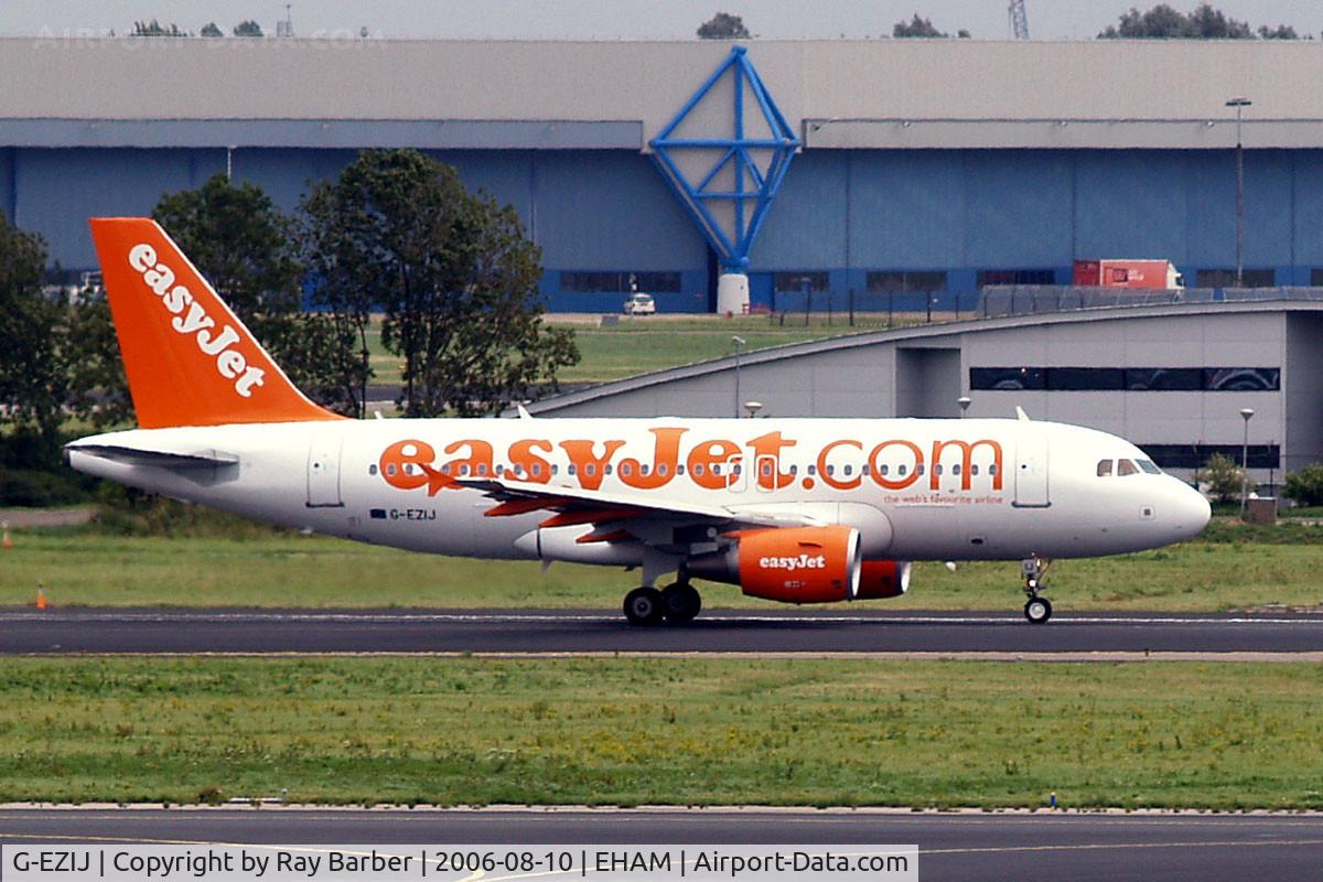 G-EZIJ, 2005 Airbus A319-111 C/N 2477, Airbus A319-111 [2477] (EasyJet) Amsterdam-Schiphol~PH 10/08/2006