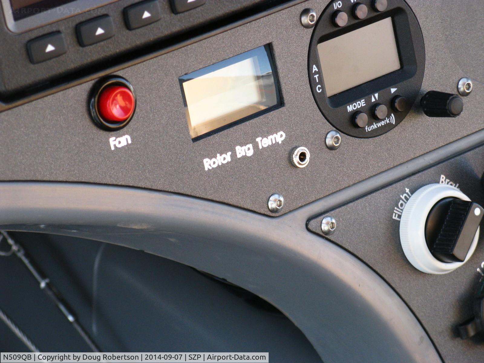 N509QB, 2014 AutoGyro Cavalon C/N V00138, 2014 Burton Autogyro Gmbh CAVALON, Rotax 914UL Turbocharged 93.3 Hp, good panel, with almost unique rotor bearing temperature indicator-closeup