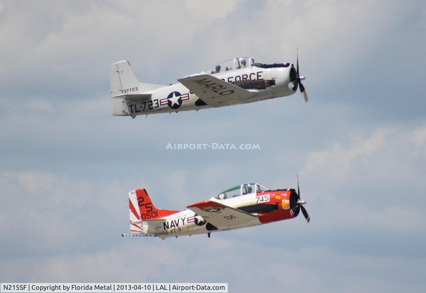 N215SF, 1955 North American T-28B Trojan C/N 200-86 (137723), T-28s take off at Sun N Fun