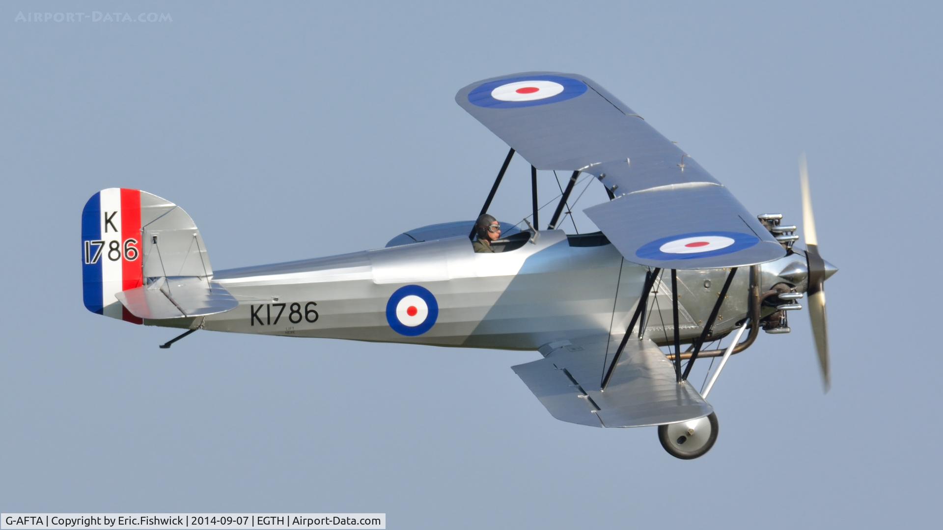 G-AFTA, 1931 Hawker Tomtit Mk1 C/N 30380, 42. G-AFTA in display mode at the glorious Shuttleworth Pagent Airshow, Sep. 2014.