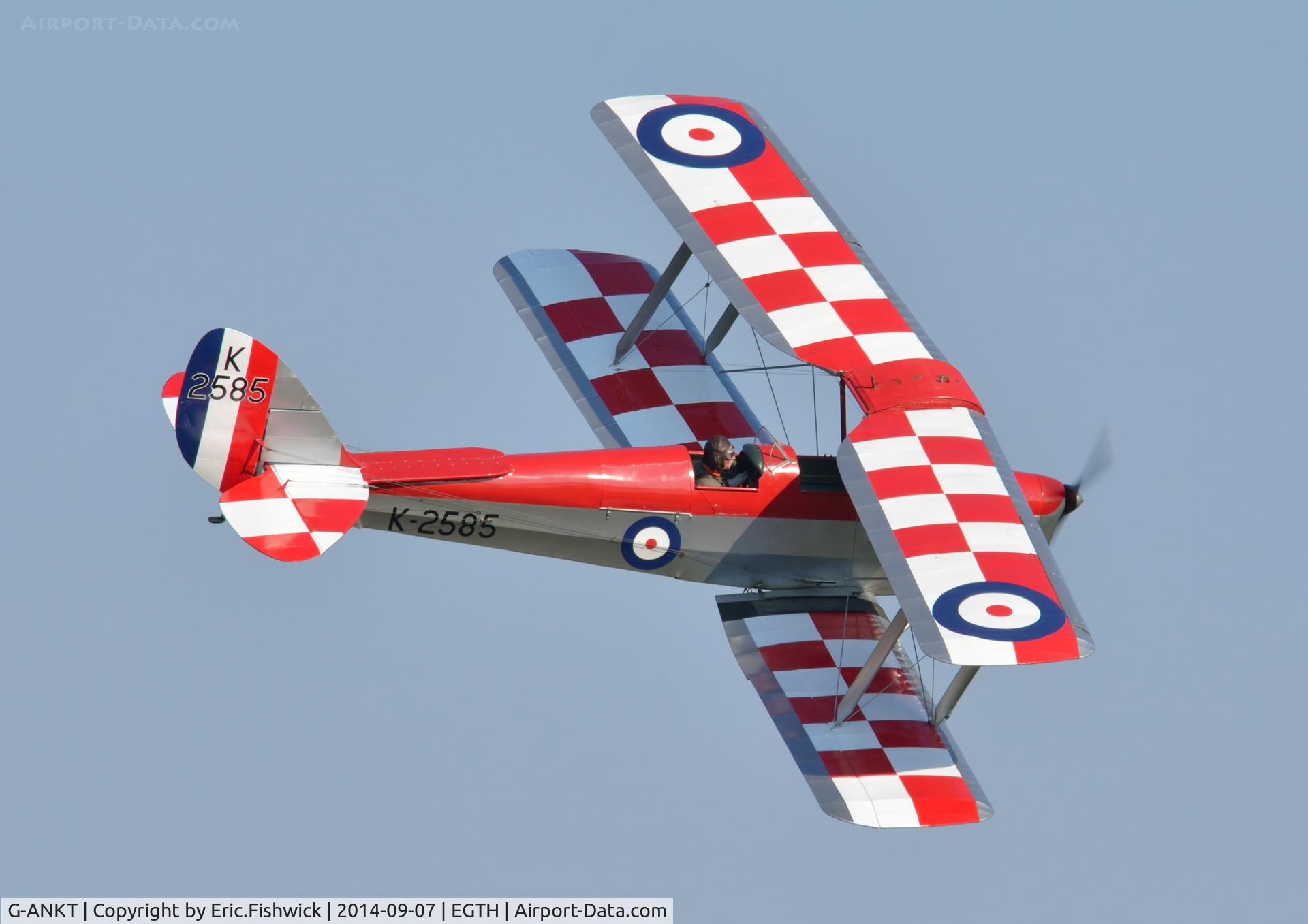 G-ANKT, 1942 De Havilland DH-82A Tiger Moth II C/N 85087, 42. K2585 in display mode at the glorious Shuttleworth Pagent Airshow, Sep. 2014.
