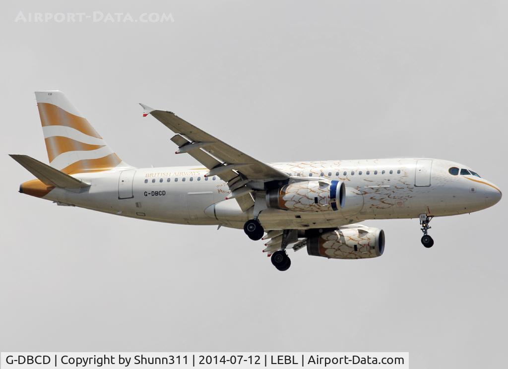 G-DBCD, 2005 Airbus A319-131 C/N 2389, Landing rwy 07R still in Dove c/s