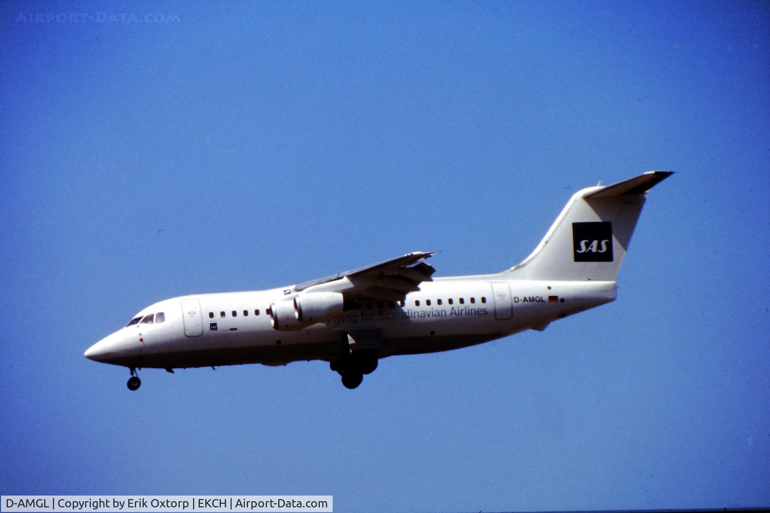 D-AMGL, 1986 British Aerospace BAe.146-200 C/N E2055, D-AMGL while leased to SAS