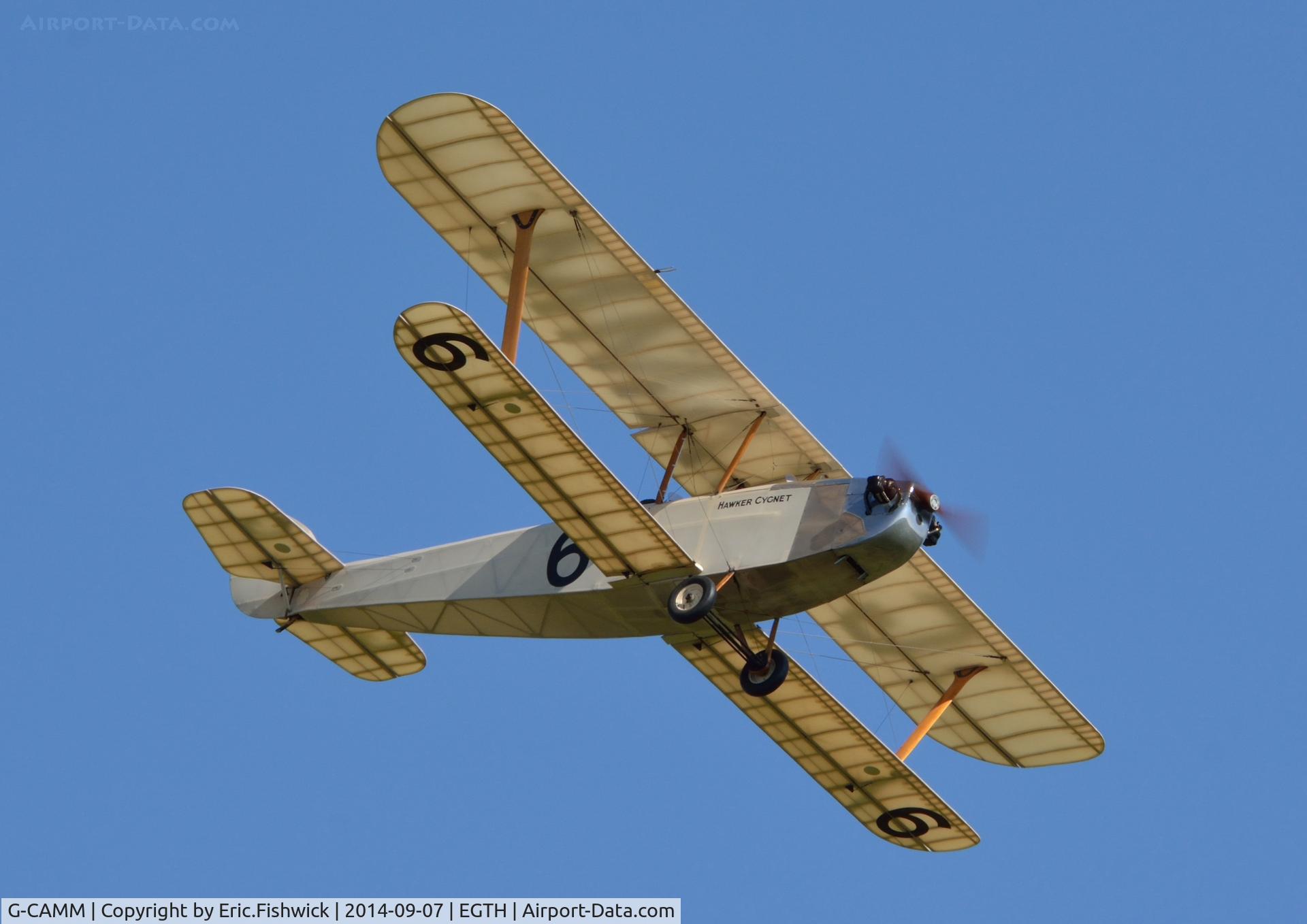 G-CAMM, 1992 Hawker Cygnet Replica C/N PFA 077-10245, 44. G-CAMM in display mode at the glorious Shuttleworth Pagent Airshow, Sep. 2014.