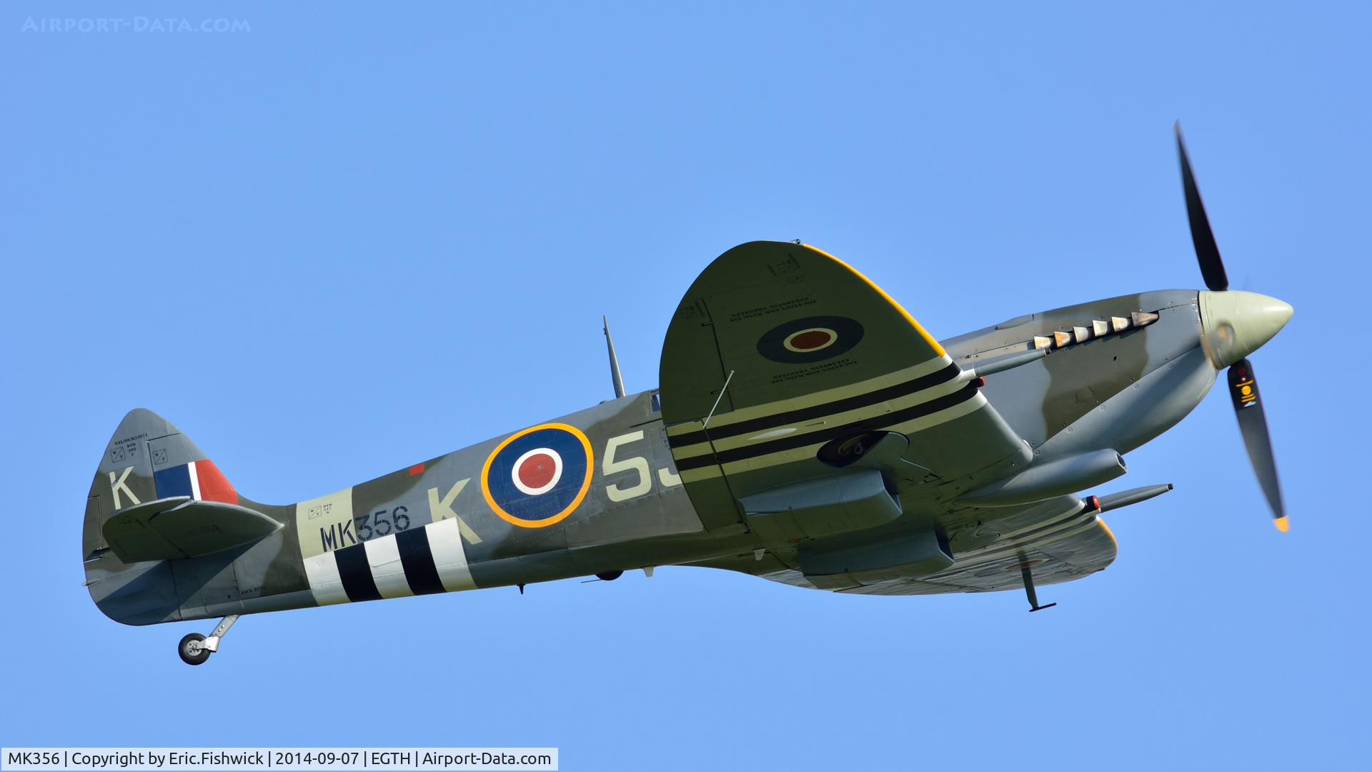MK356, 1944 Supermarine 361 Spitfire LF.IXc C/N CBAF.IX.1561, 44. MK356 in display mode at the glorious Shuttleworth Pagent Airshow, Sep. 2014.