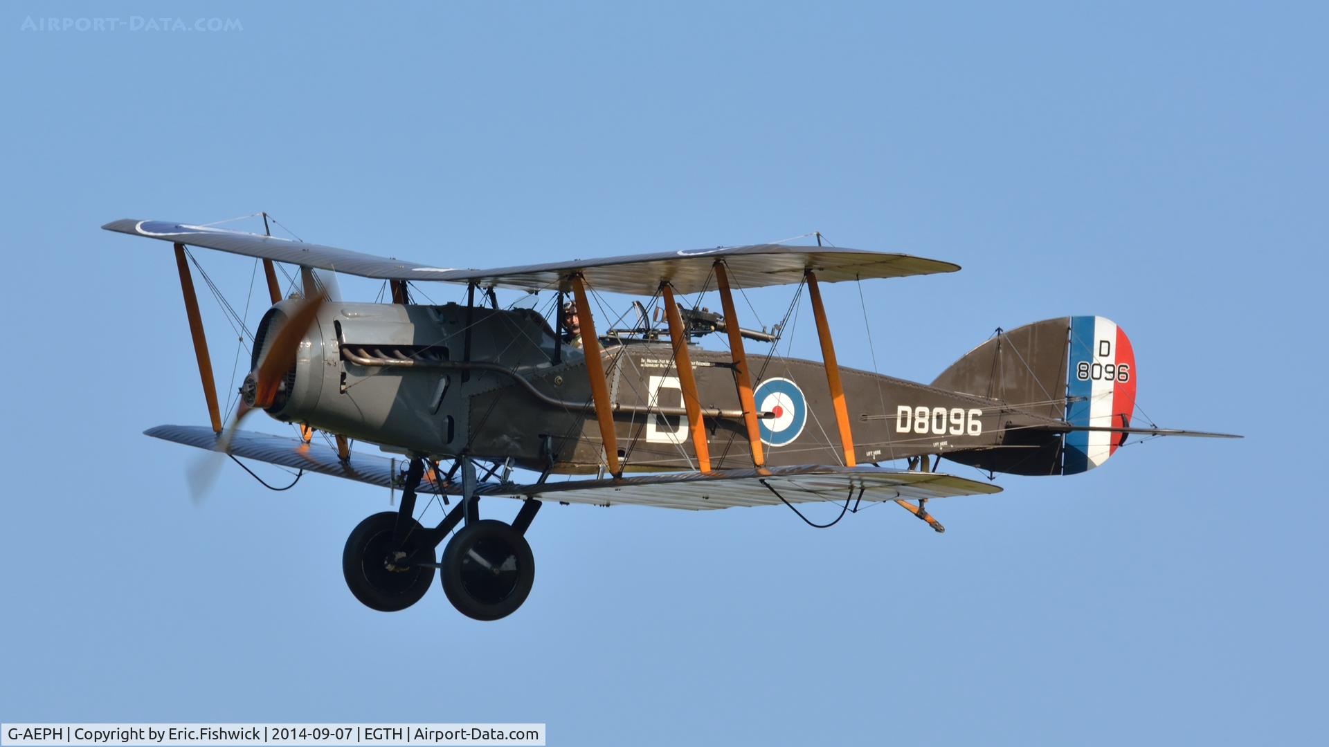 G-AEPH, 1918 Bristol F.2B Fighter C/N 7575, 41. G-AEPH in display mode at the glorious Shuttleworth Pagent Airshow, Sep. 2014.