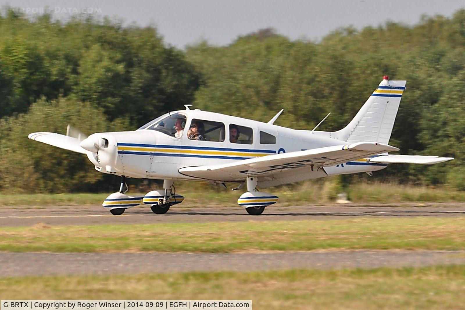 G-BRTX, 1976 Piper PA-28-151 Cherokee Warrior C/N 28-7615085, Resident Cherokee Warrior returning to base.
Operated by Cambrian Flying Club.