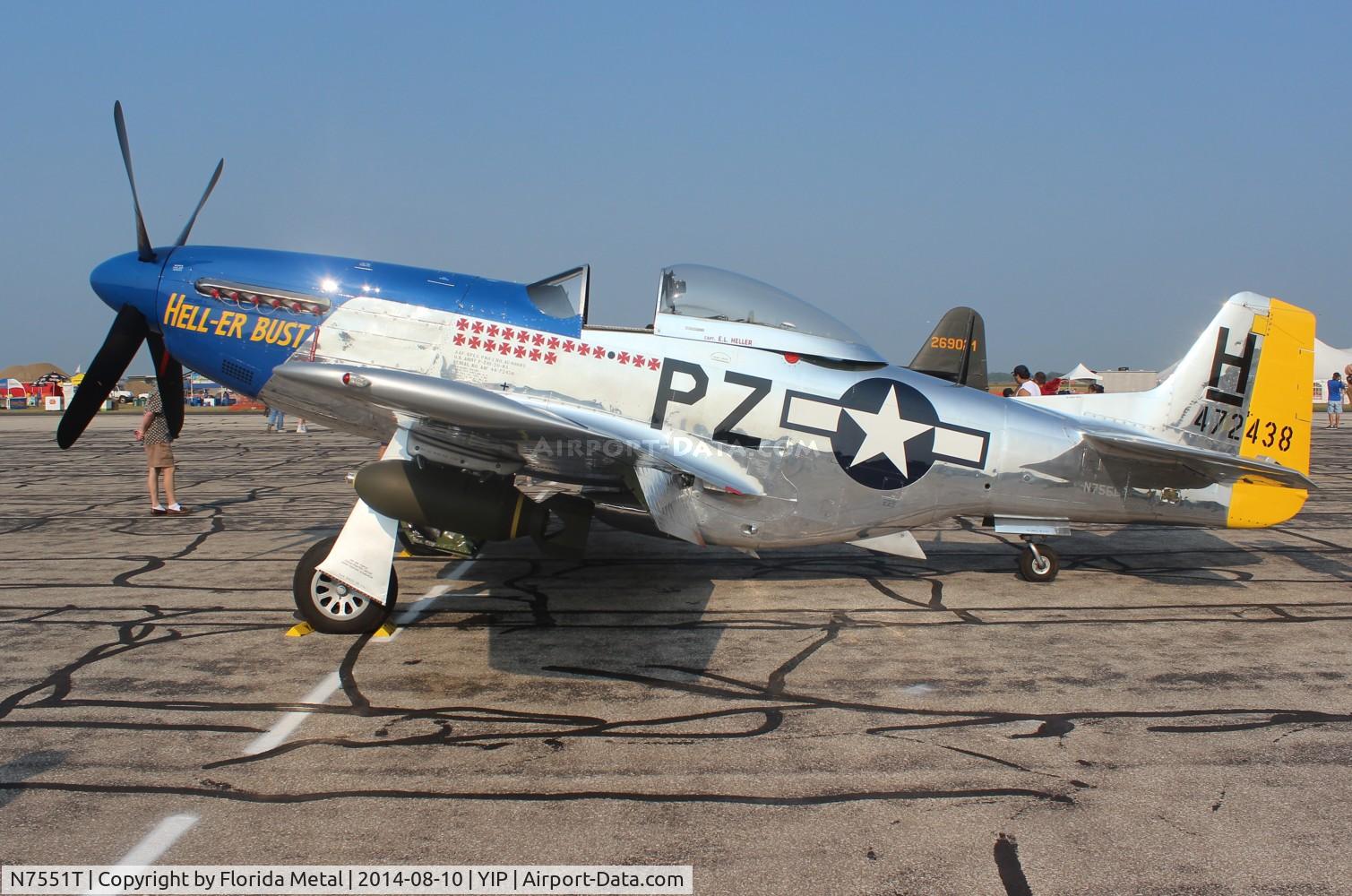 N7551T, 1944 North American P-51D Mustang C/N 122-38997, Hell-er Bust P51D