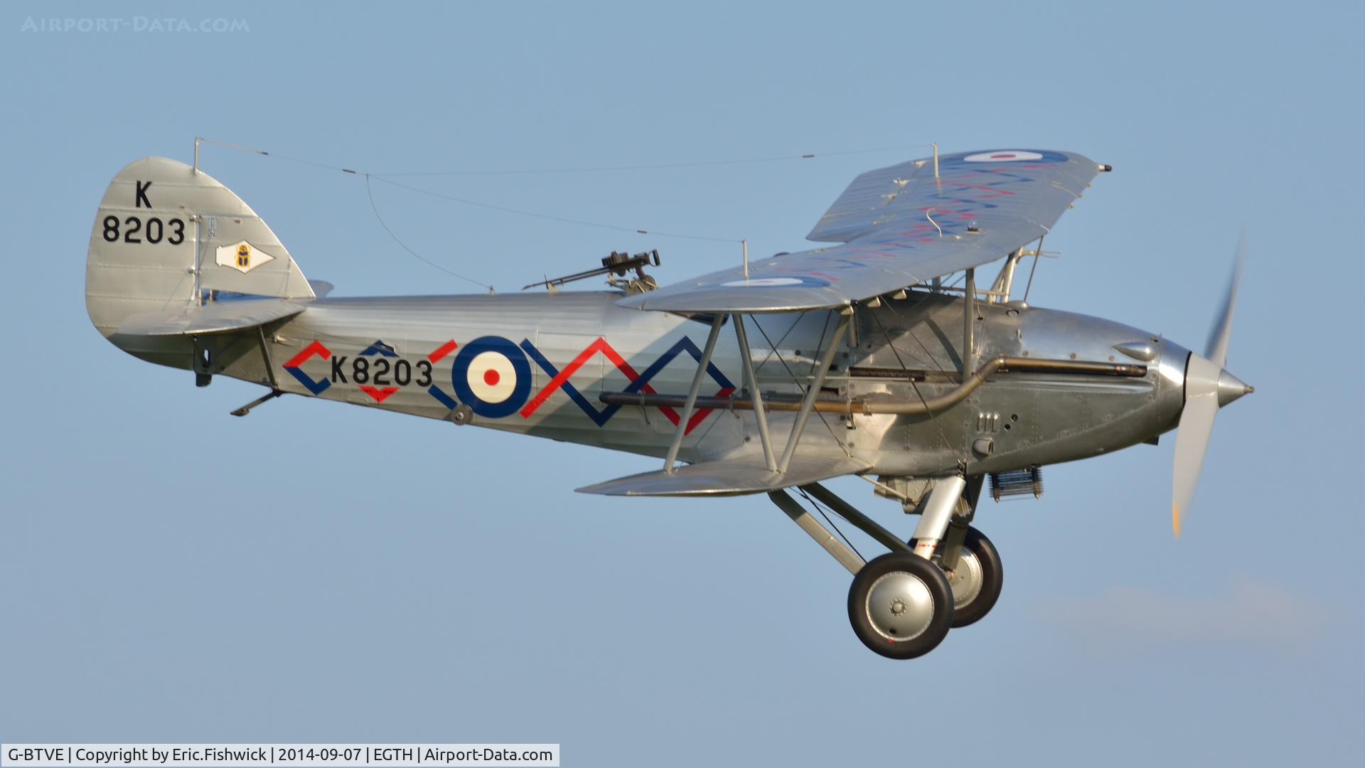 G-BTVE, 1937 Hawker Demon 1 C/N K8203, 42. G-BTVE in display mode at the glorious Shuttleworth Pagent Airshow, Sep. 2014.