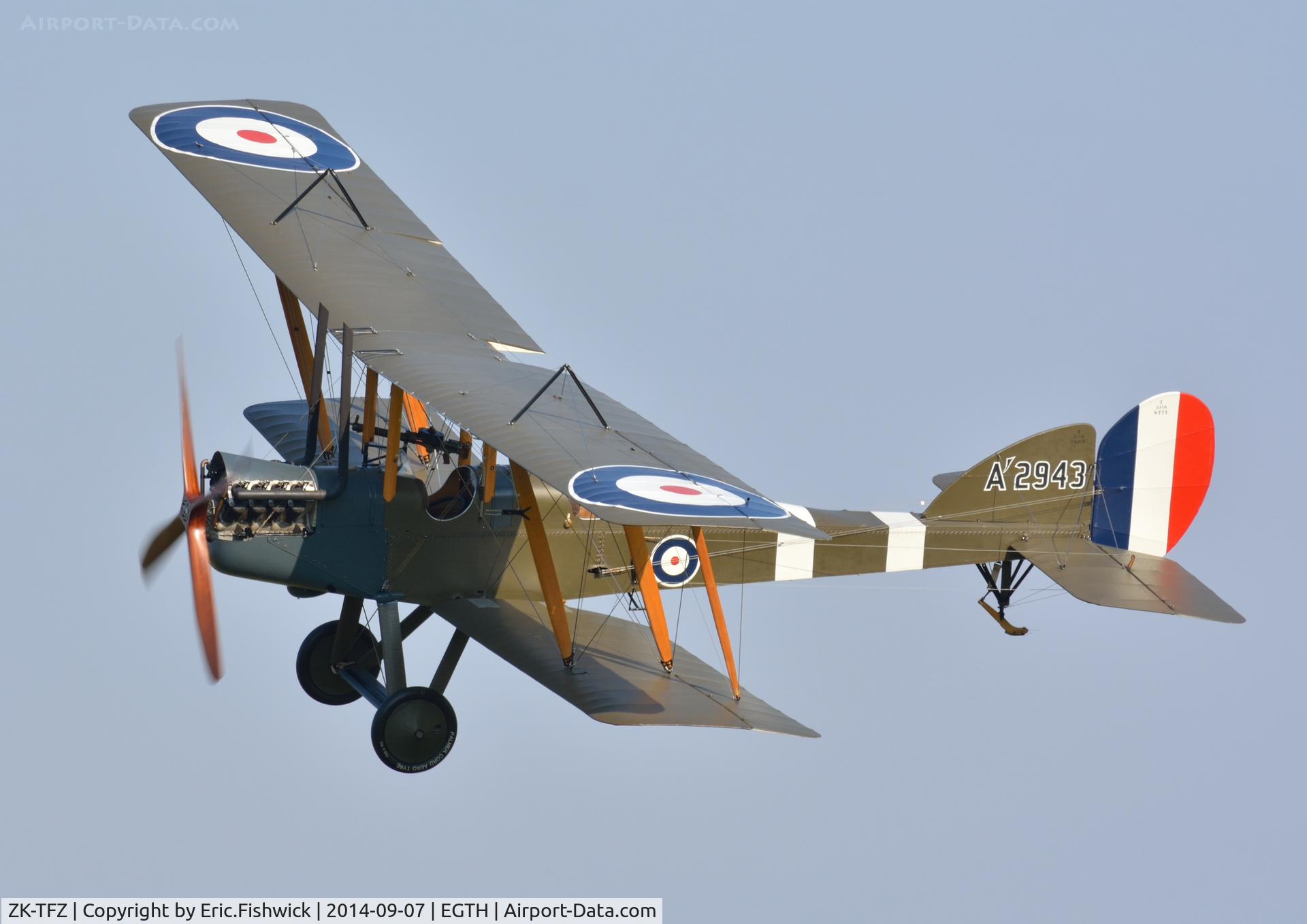 ZK-TFZ, Royal Aircraft Factory BE-2e Replica C/N 753, 43. A'2943 in display mode at the glorious Shuttleworth Pagent Airshow, Sep. 2014.