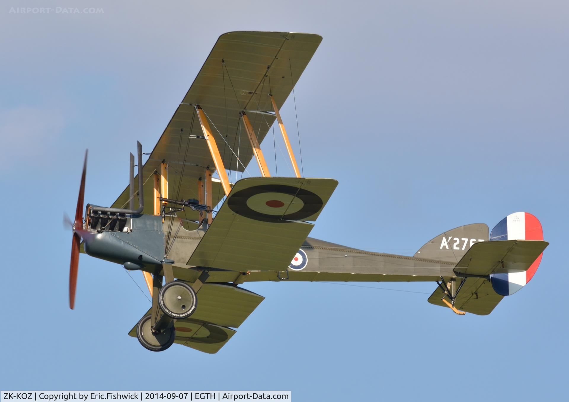 ZK-KOZ, 2014 Royal Aircraft Factory BE-2e Replica C/N 752, 44. A'2767 in display mode at the glorious Shuttleworth Pagent Airshow, Sep. 2014.