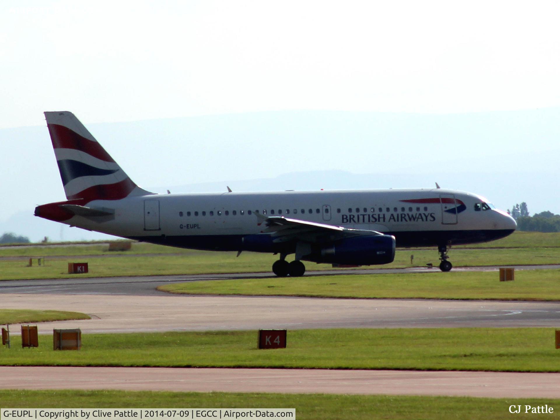 G-EUPL, 2000 Airbus A319-131 C/N 1239, Manchester taxi
