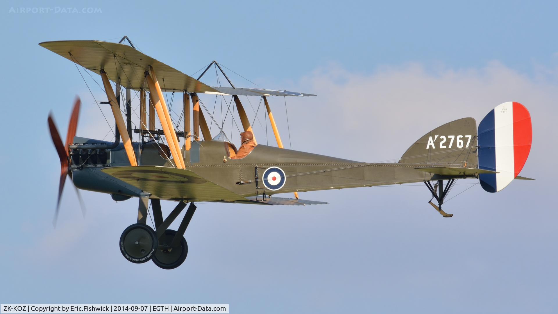 ZK-KOZ, 2014 Royal Aircraft Factory BE-2e Replica C/N 752, 41. A'2767 in display mode at the glorious Shuttleworth Pagent Airshow, Sep. 2014.