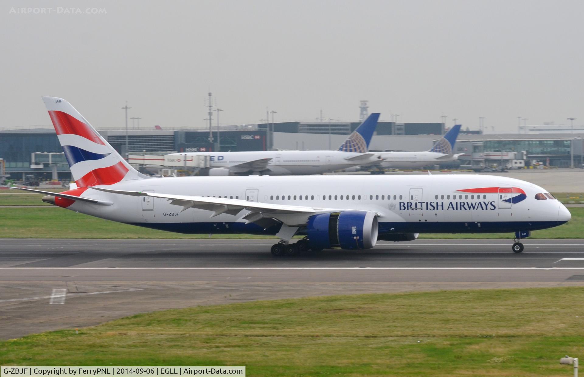 G-ZBJF, 2013 Boeing 787-8 Dreamliner C/N 38613, BA B788 arriving at its base.