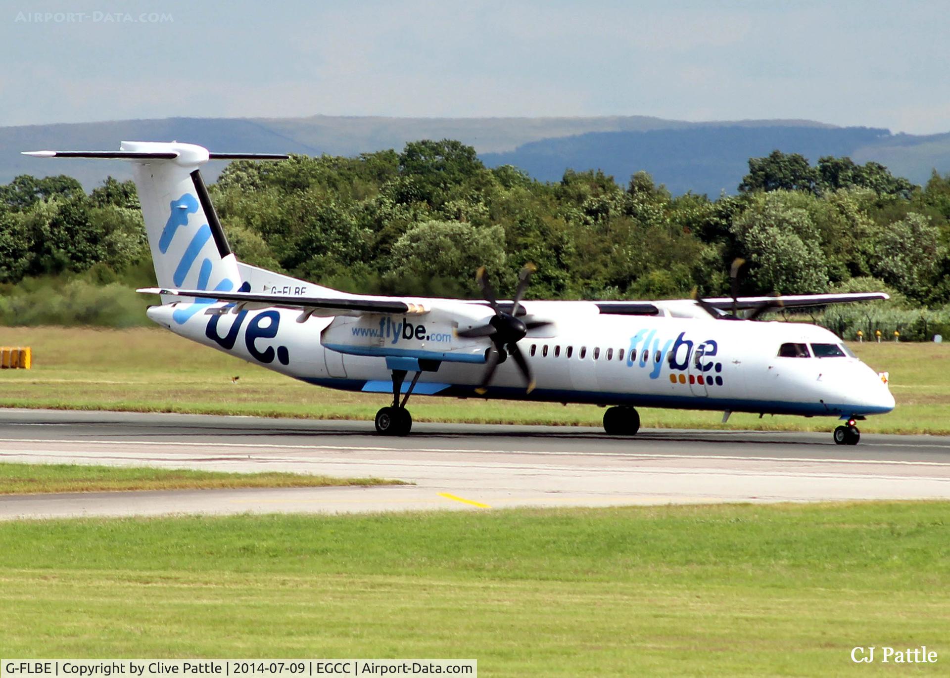 G-FLBE, 2009 De Havilland Canada DHC-8-402Q Dash 8 C/N 4261, Manchester action