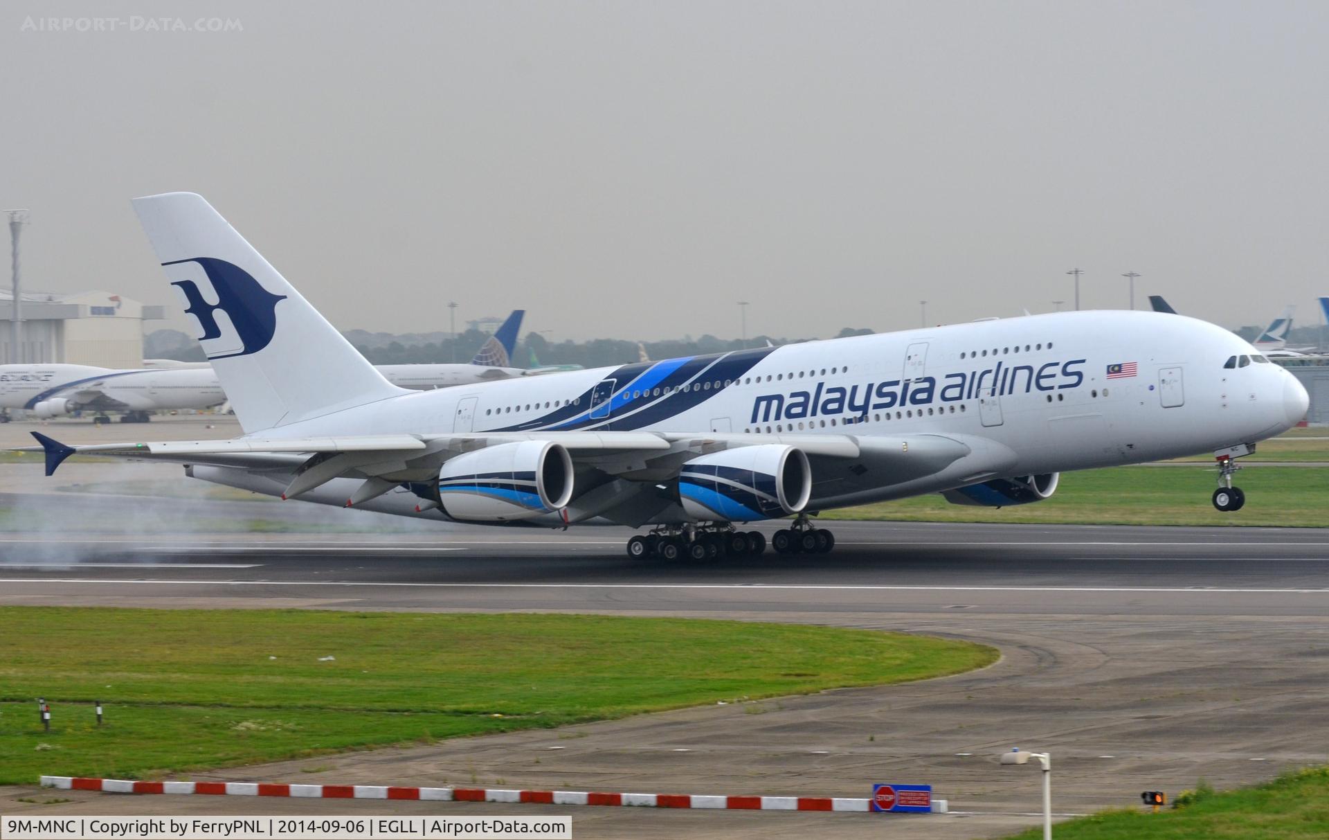 9M-MNC, 2011 Airbus A380-841 C/N 084, Malaysian A388 arriving in LHR