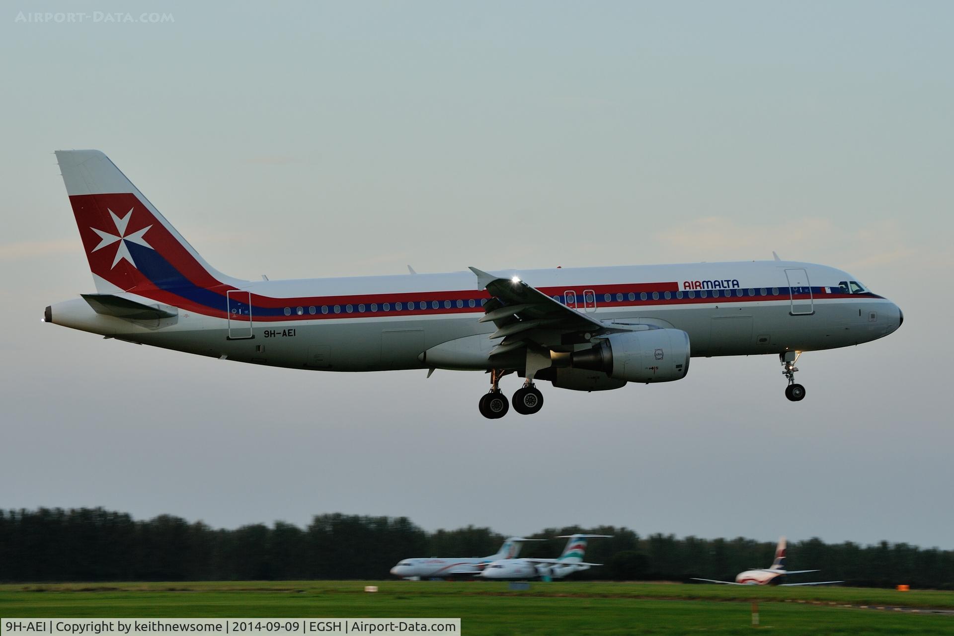 9H-AEI, 2004 Airbus A320-214 C/N 2189, Retro Scheme ! First Visit .... Late Evening !