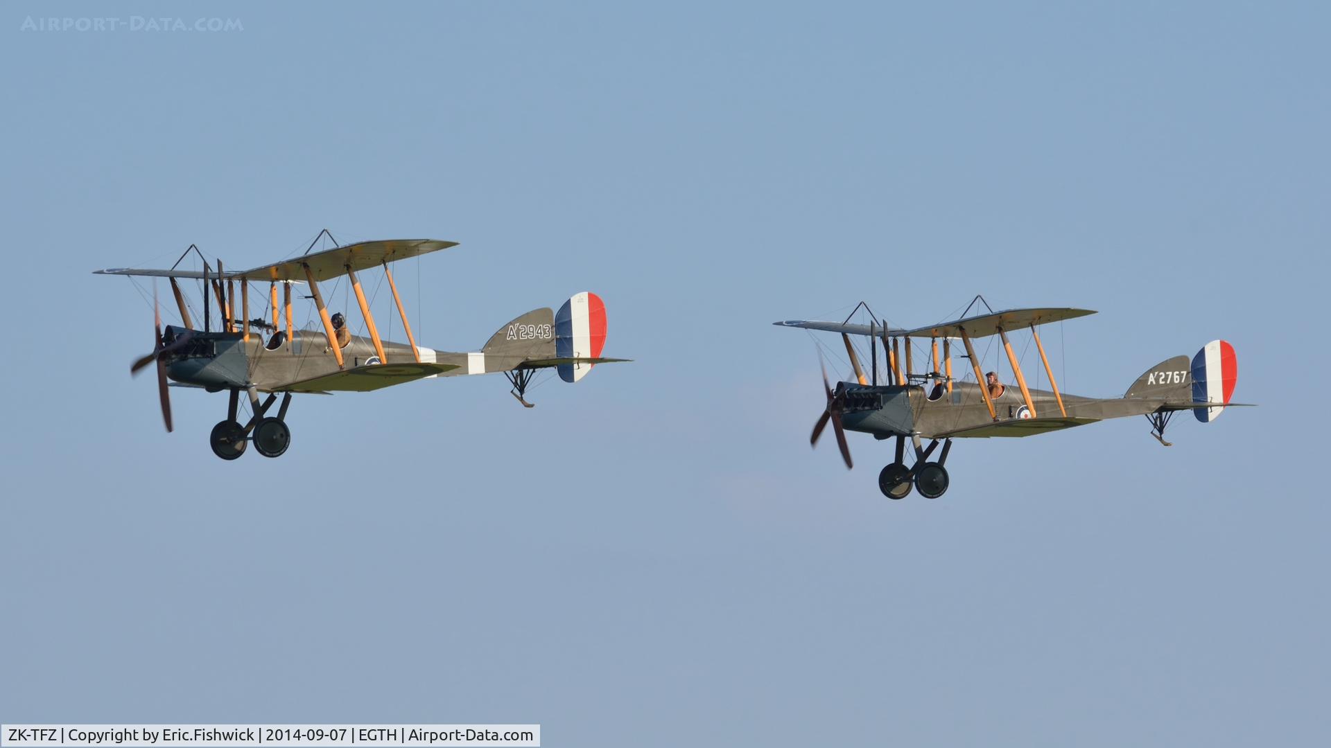 ZK-TFZ, Royal Aircraft Factory BE-2e Replica C/N 753, 45. A'2943 and A'2767 at the glorious Shuttleworth Pagent Airshow, Sep. 2014.