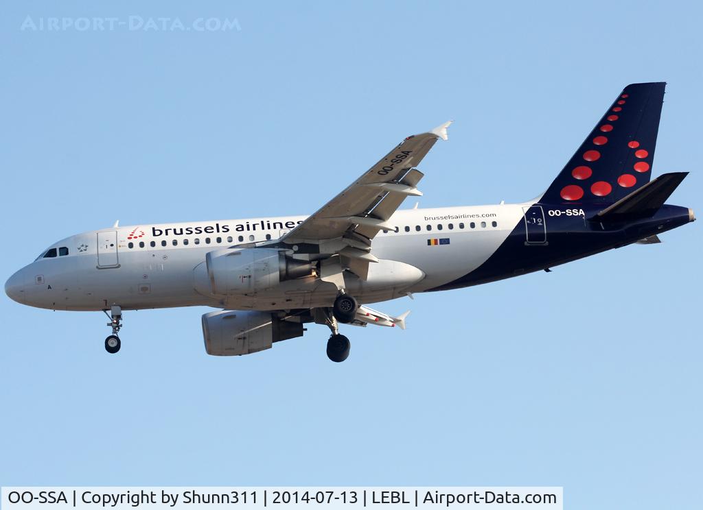 OO-SSA, 2005 Airbus A319-111 C/N 2392, Landing rwy 25R
