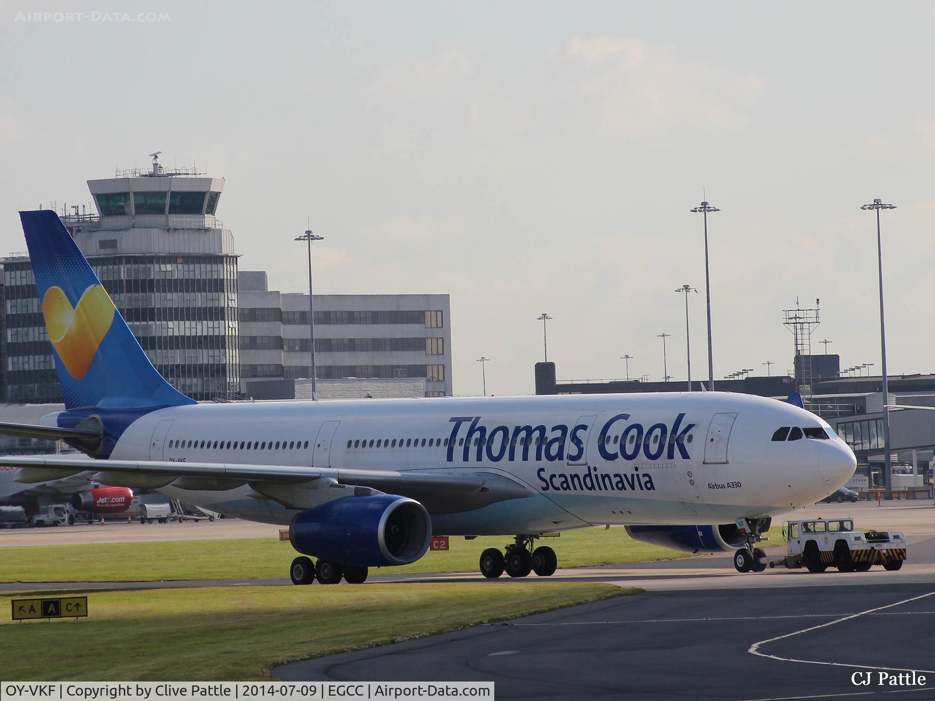 OY-VKF, 1999 Airbus A330-243 C/N 309, Manchester under tow to engine test area