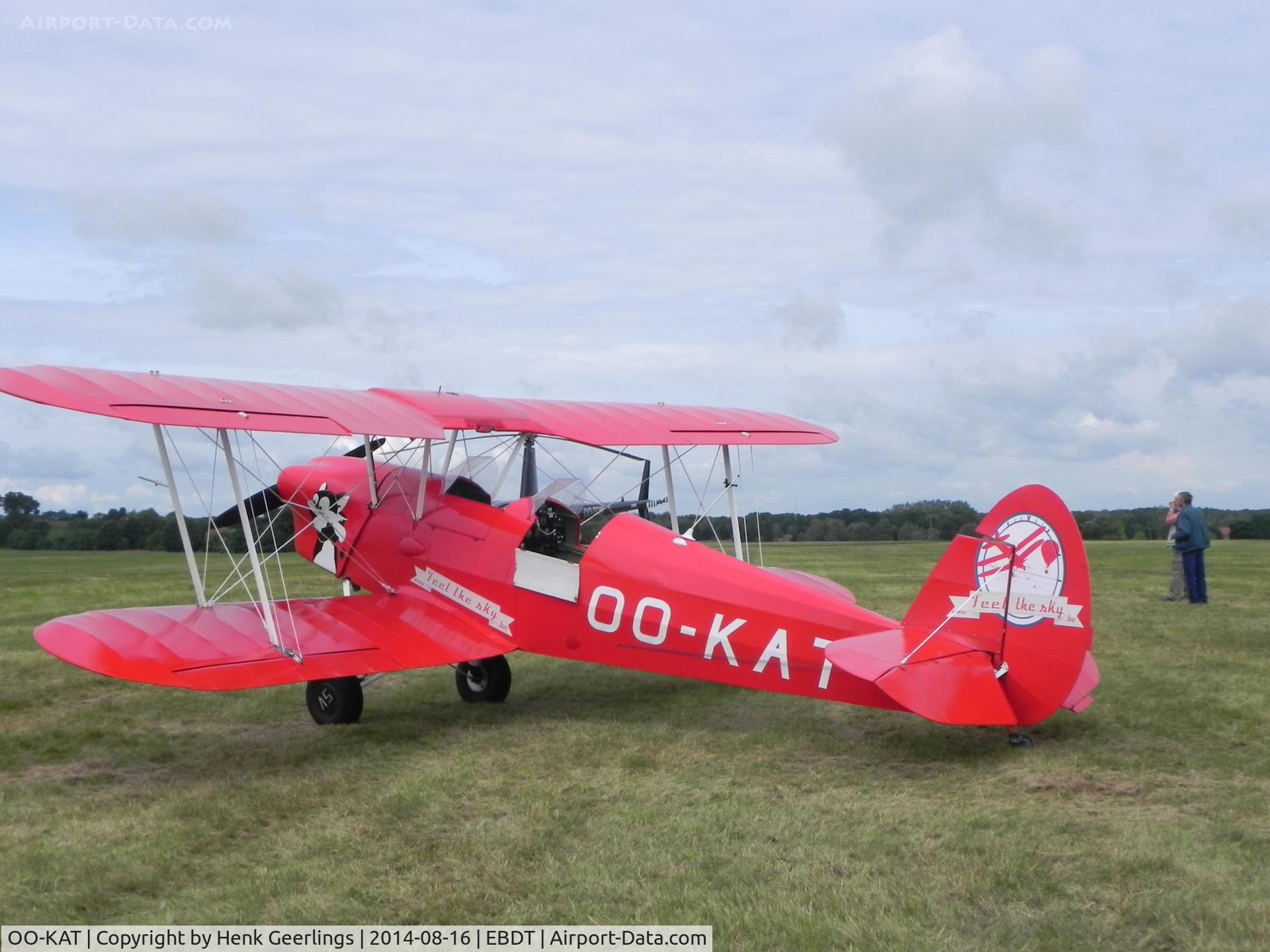 OO-KAT, 1946 Stampe-Vertongen SV-4E C/N 416, Schaffen Diest Oldtimer Fly Inn , Belgium, Aug 2014 , new cs on tail
