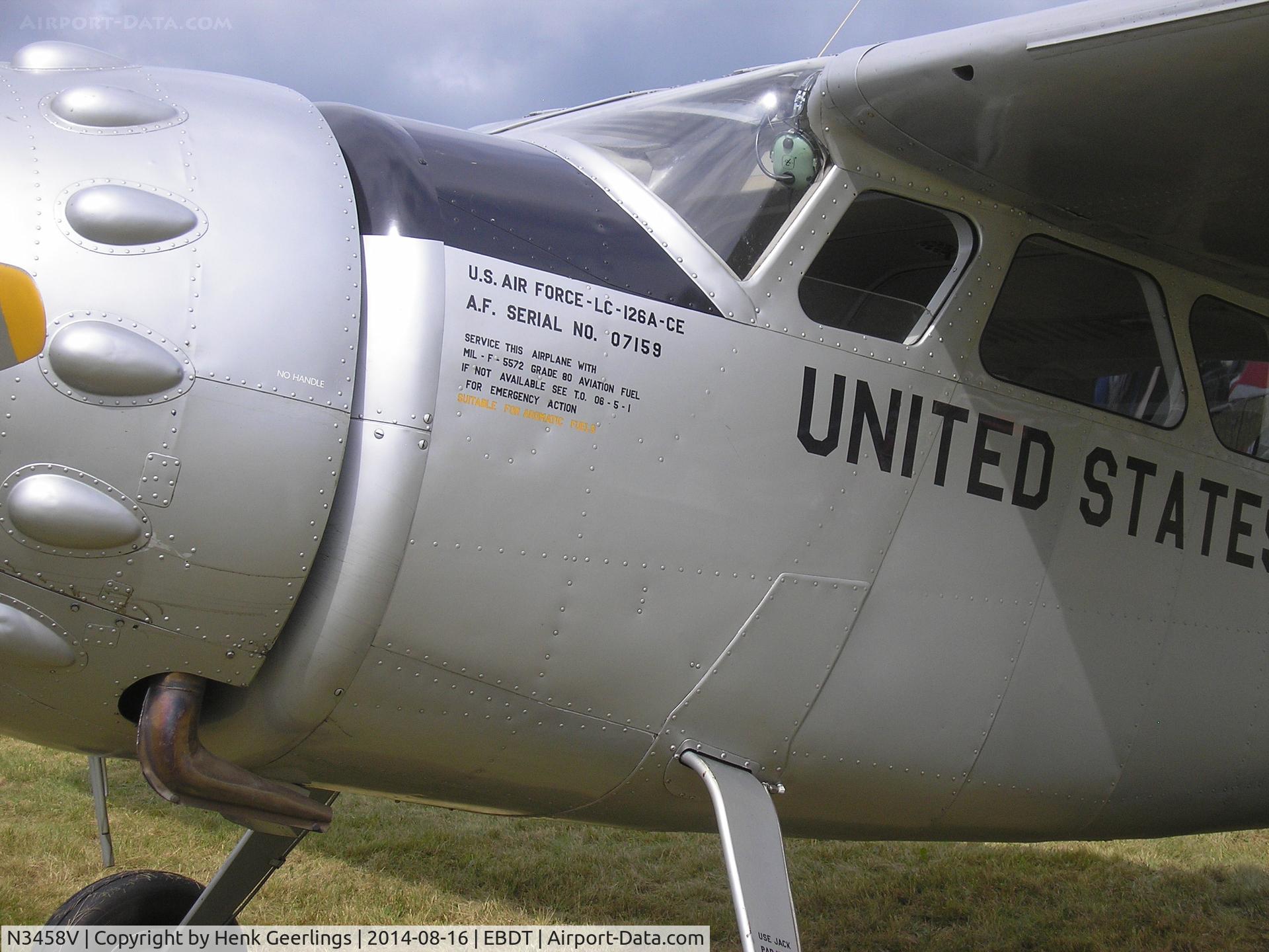 N3458V, 1948 Cessna 195 (LC-126A-3C) C/N 7159, Schaffen Diest Oldtimer Fly Inn , Belgium, Aug 2014 , cs LC-126A 
USAFs , Cessna 195 ,