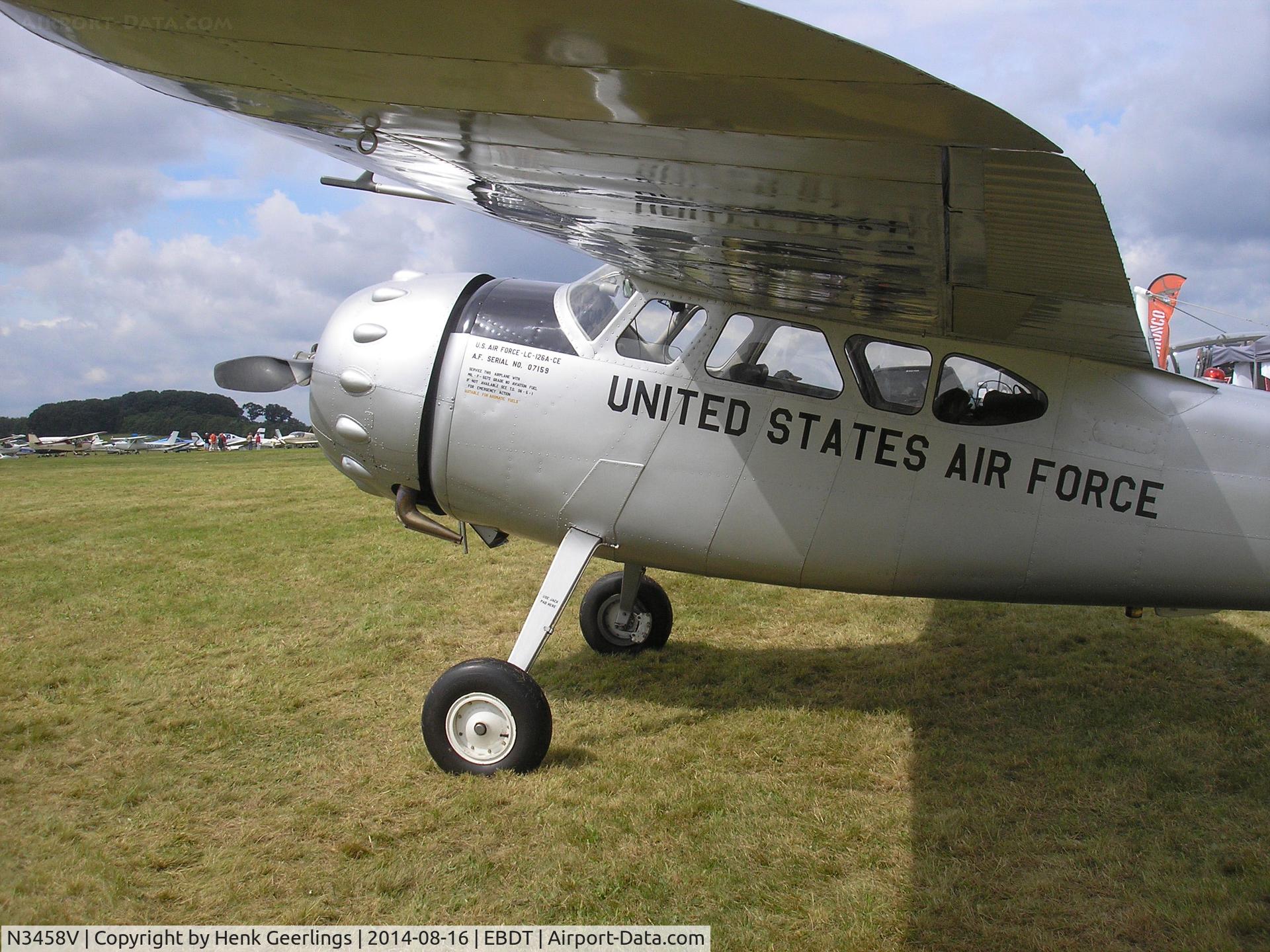 N3458V, 1948 Cessna 195 (LC-126A-3C) C/N 7159, Schaffen Diest Oldtimer Fly Inn , Belgium, Aug 2014 , cs LC-126A 
USAFs ,07159 ,  Cessna 195 ,