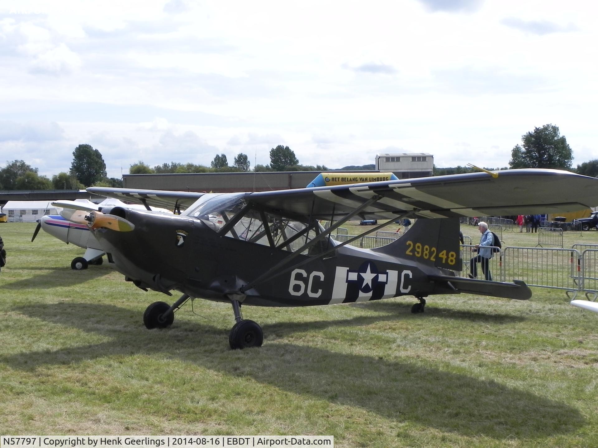 N57797, Stinson L-5 Sentinel C/N 76-489, Schaffen Diest Oldtimer Fly Inn , Belgium, Aug 2014