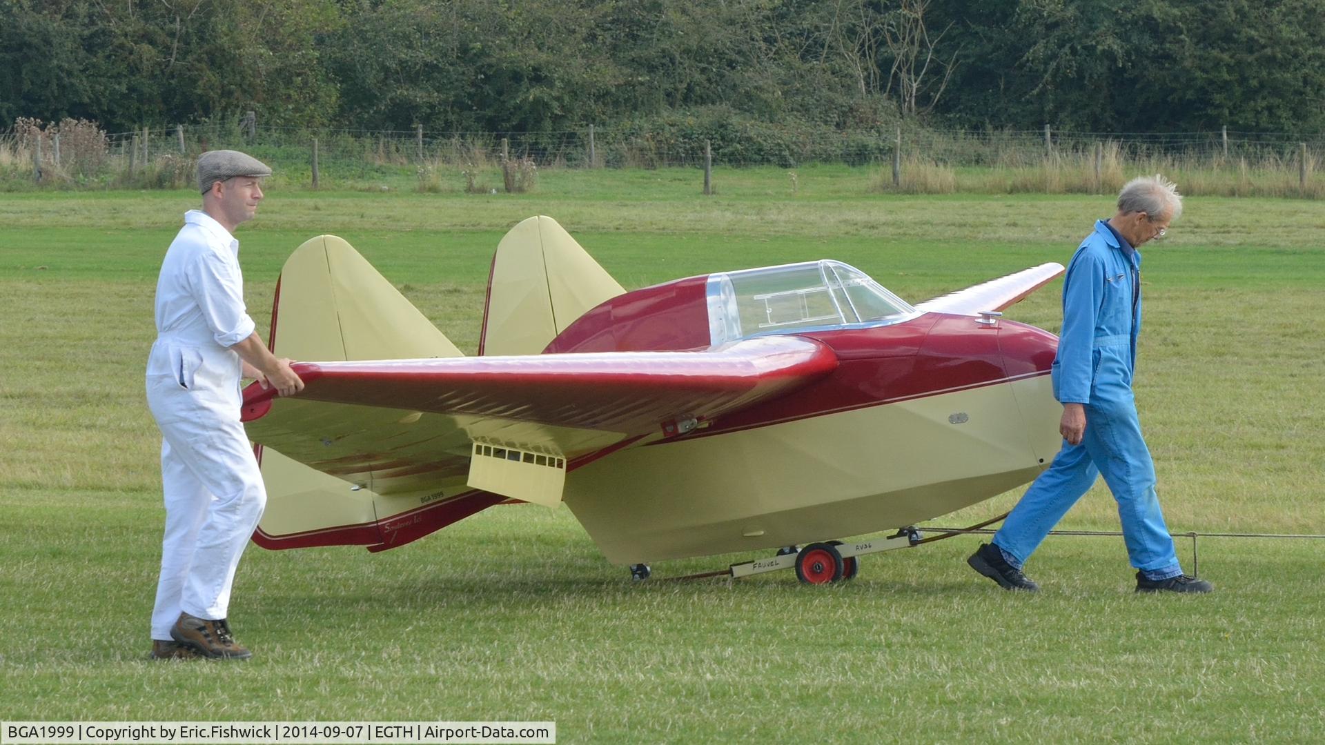 BGA1999, 1955 Fauvel AV-36 C/N 133, 5. Newly restored BGA1999 ready to take to the skies at the glorious Shuttleworth Pagent Airshow, Sep. 2014.