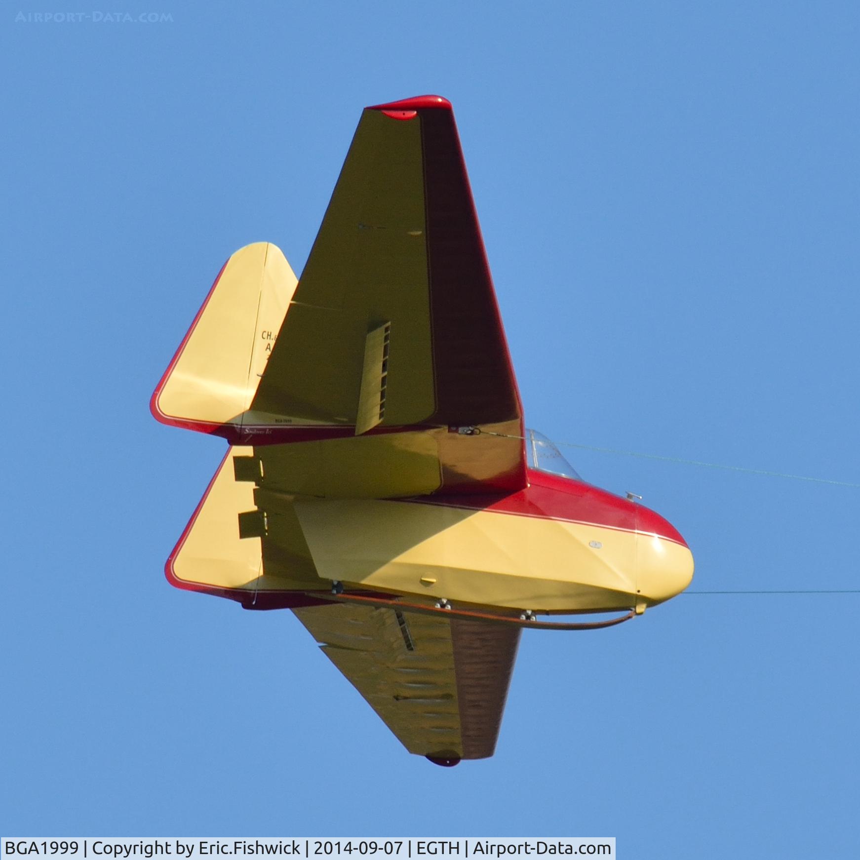 BGA1999, 1955 Fauvel AV-36 C/N 133, 44. BGA1999 in display mode at the glorious Shuttleworth Pagent Airshow, Sep. 2014.
