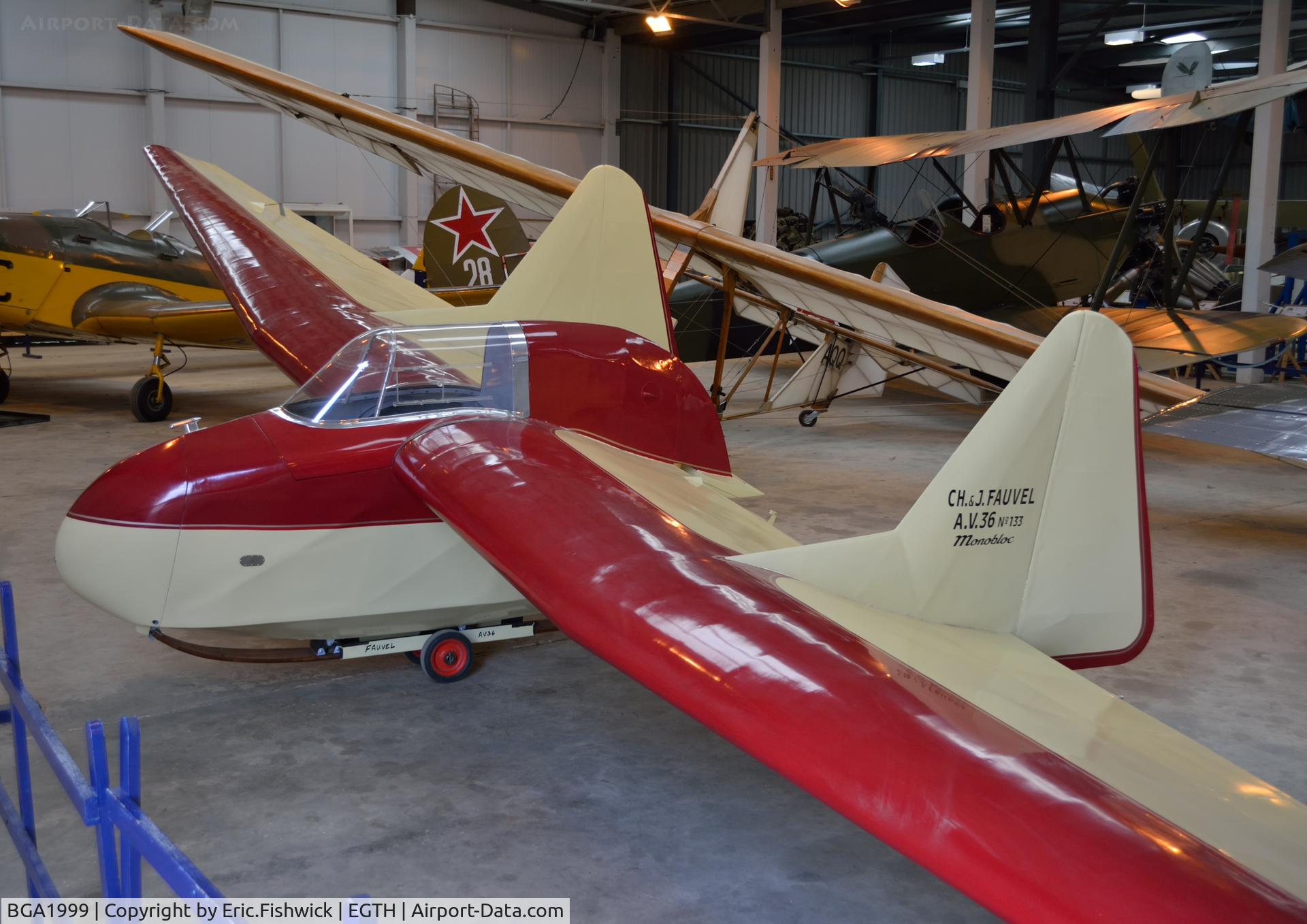 BGA1999, 1955 Fauvel AV-36 C/N 133, 1. BGA1999 at The Shuttleworth Collection after restoration.