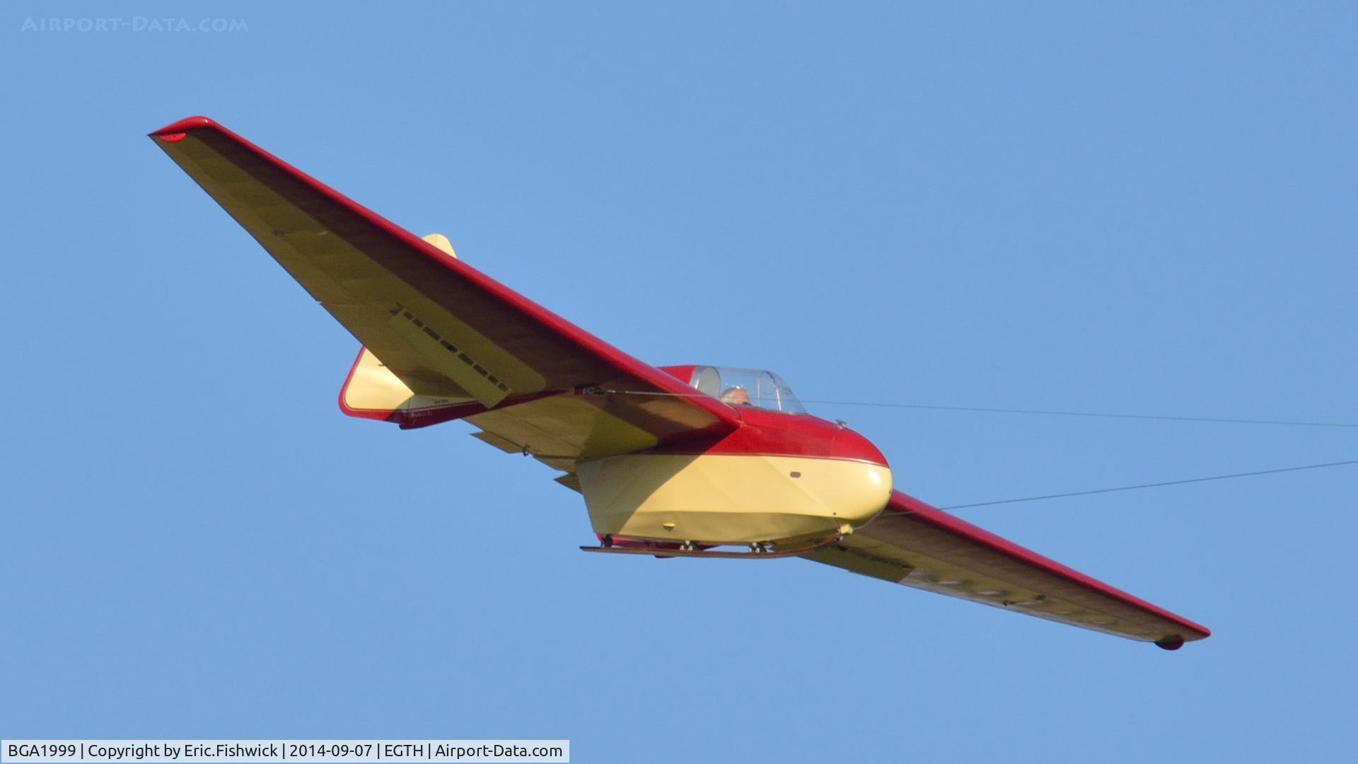 BGA1999, 1955 Fauvel AV-36 C/N 133, 43. BGA1999 in display mode at the glorious Shuttleworth Pagent Airshow, Sep. 2014.